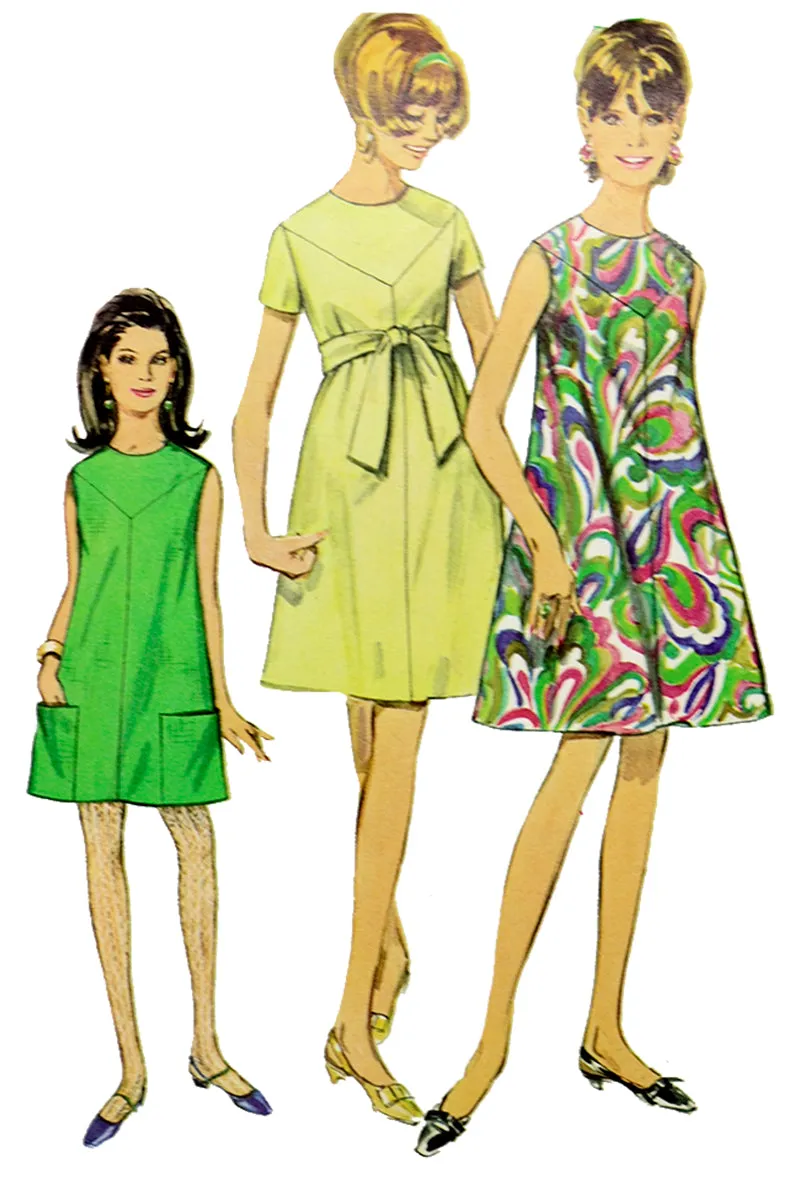 1967 Simplicity 7436 Vintage Tent Dress Sewing Pattern