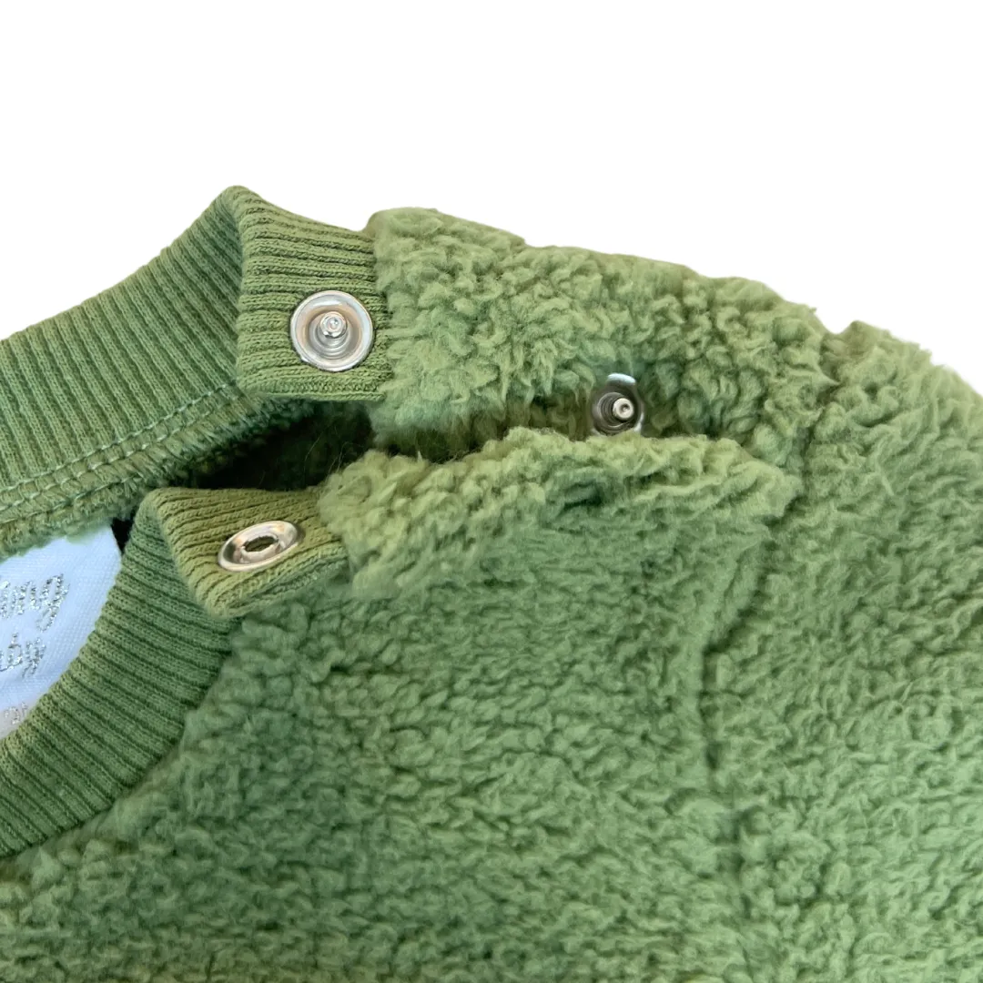 2pc Green Sherpa Set w Bears