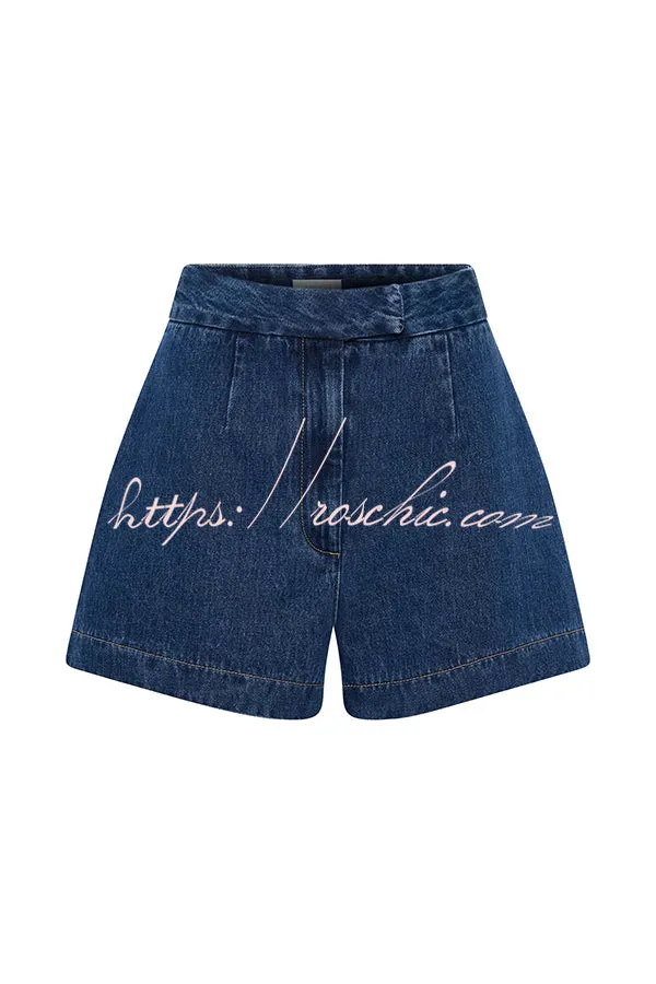 Abel Denim High Waist Relaxed Fit Shorts