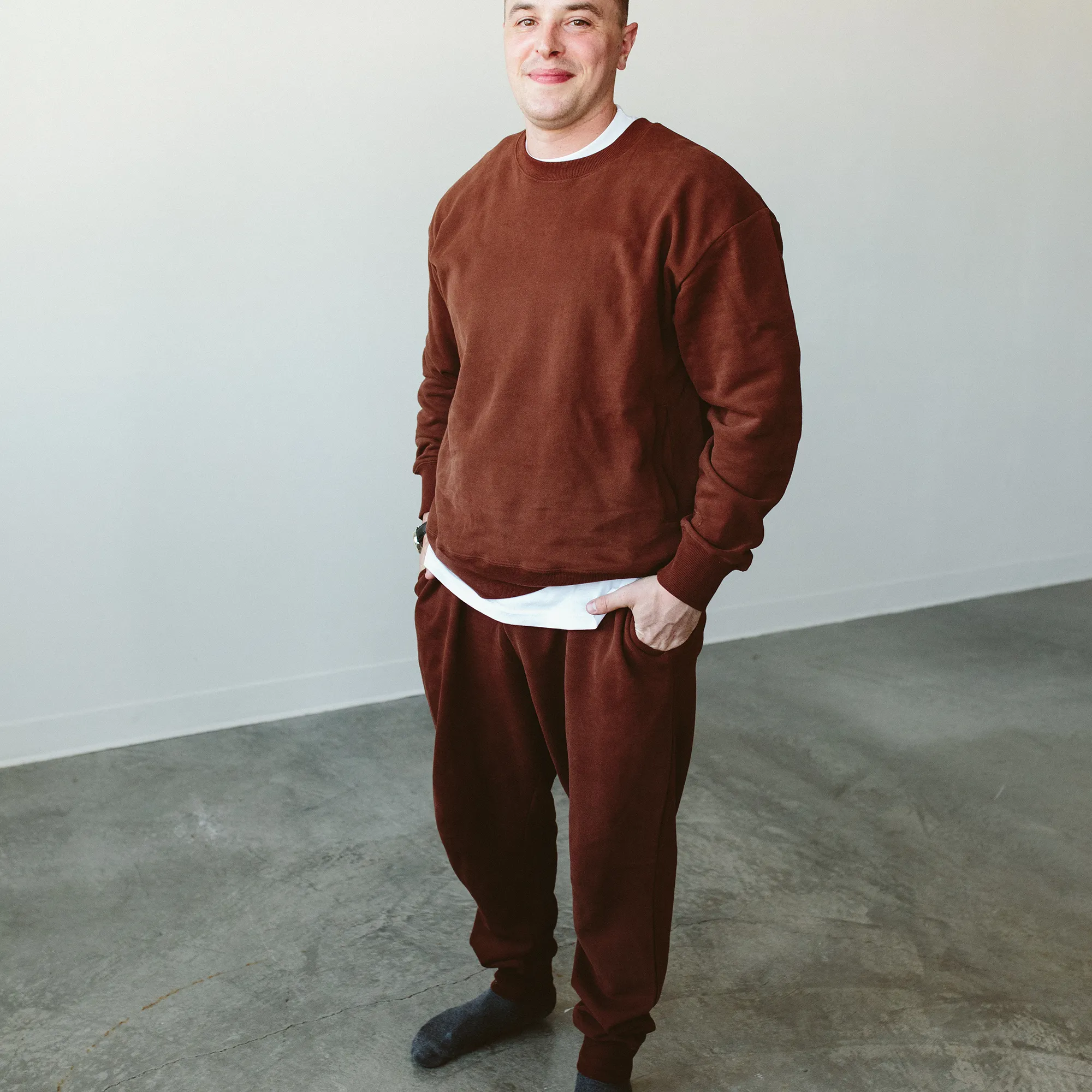 Adult Terry Sweatsuit Pant - Redwood