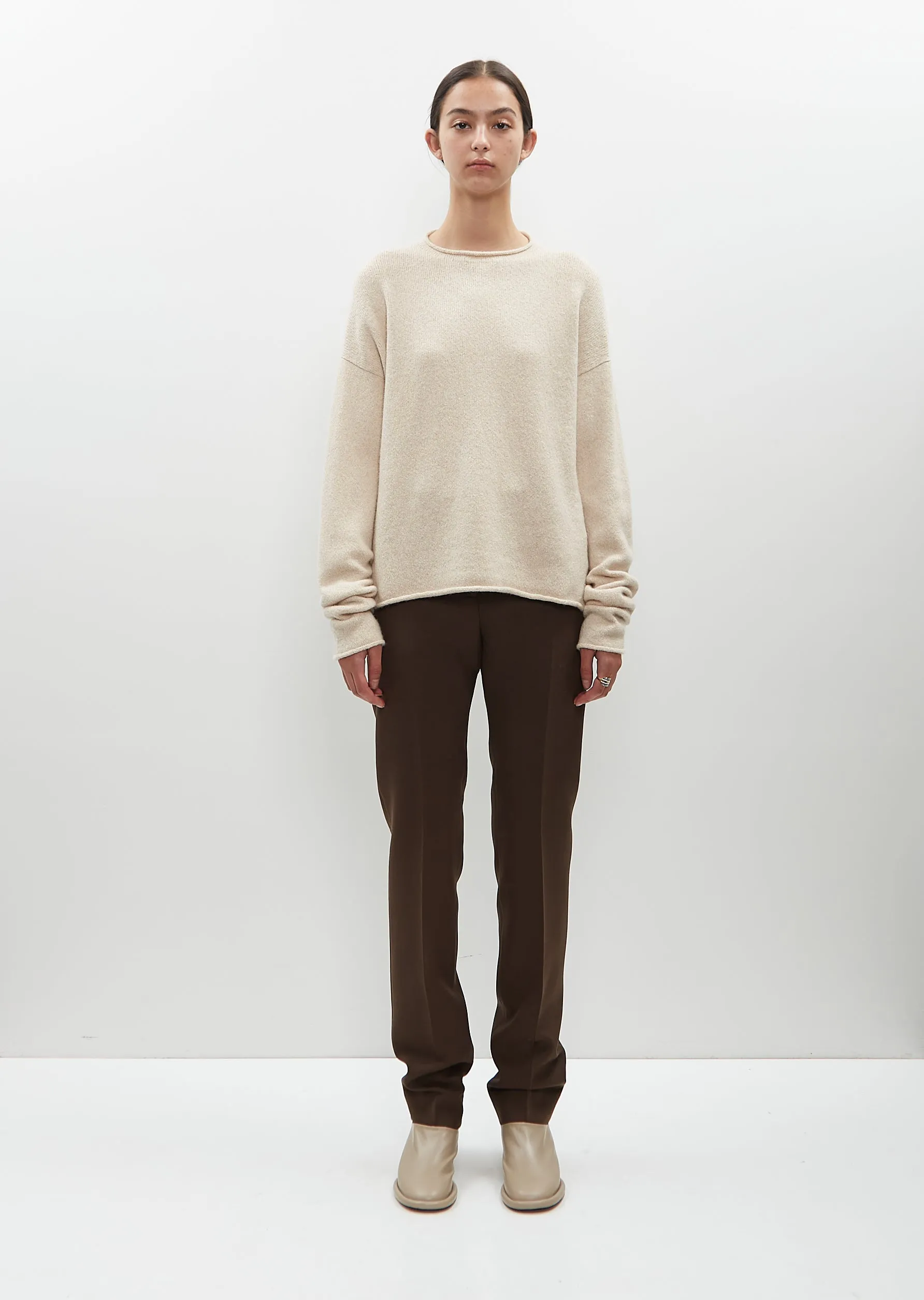 Alpaca Cashmere Knit Soft Crewneck