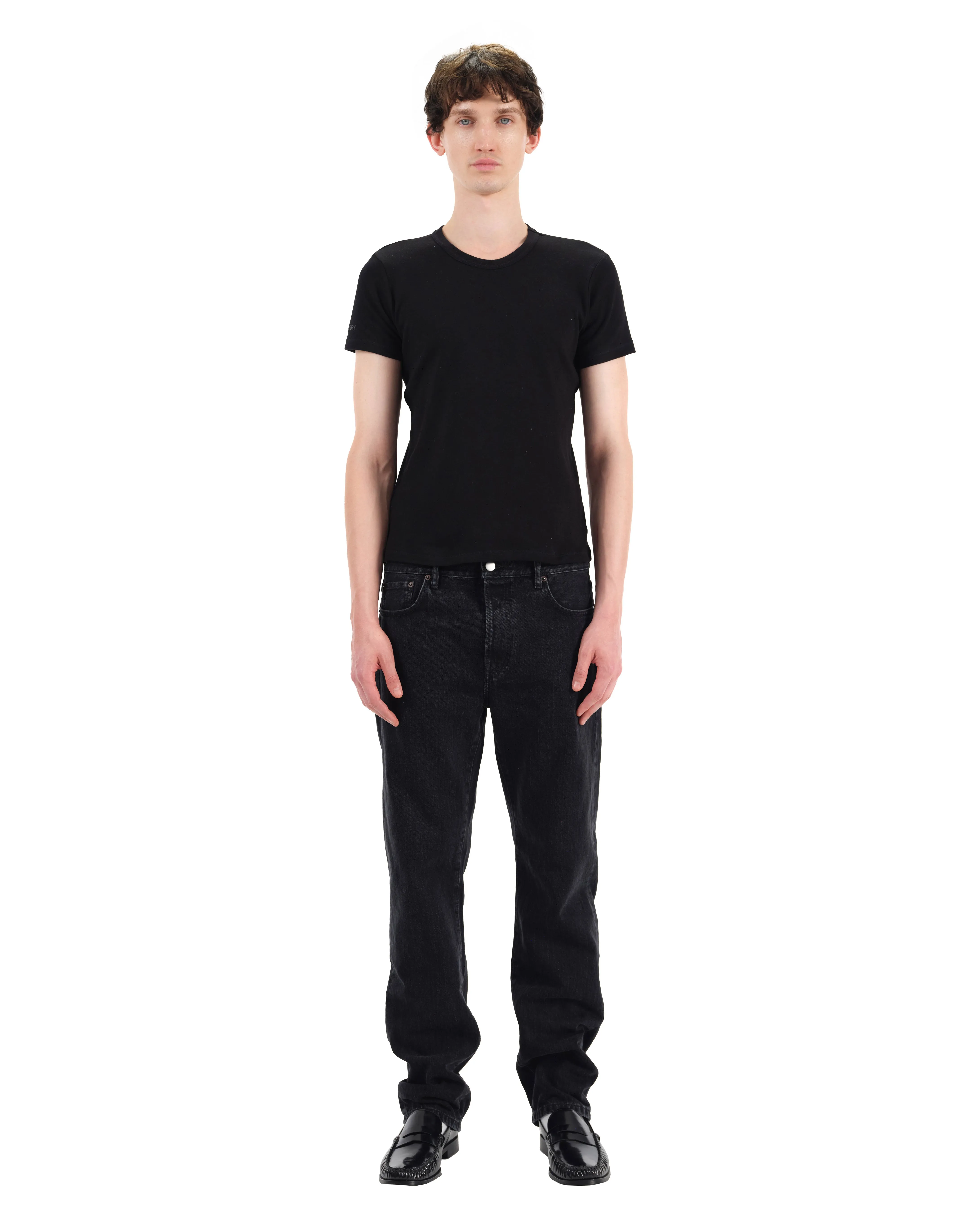 Black Cotton Fitted Tshirt