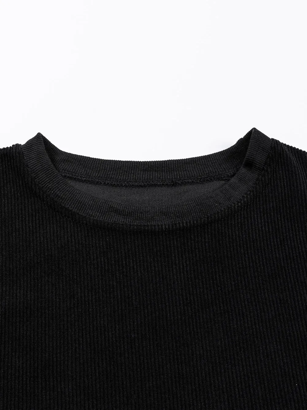 Black Knit Crew Neck Shirt