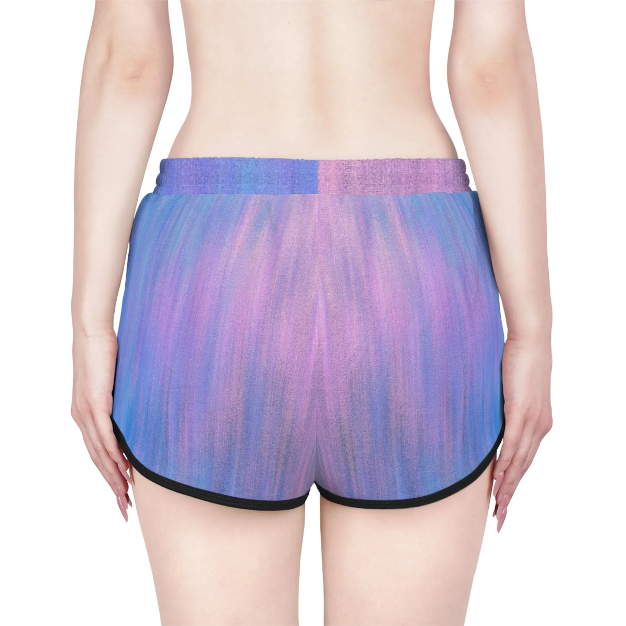 Blue & Purple Metalic - Inovax Women's Relaxed Shorts