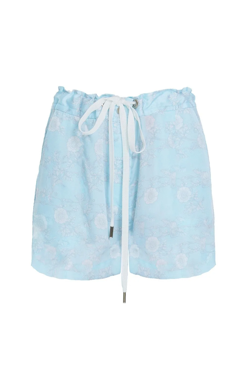 Blue Mini High-Waist Relaxed Fit Summer Lounge Women's Shorts