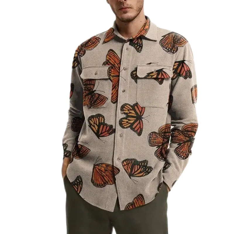 Butterflies Long Sleeve Wool Shirt