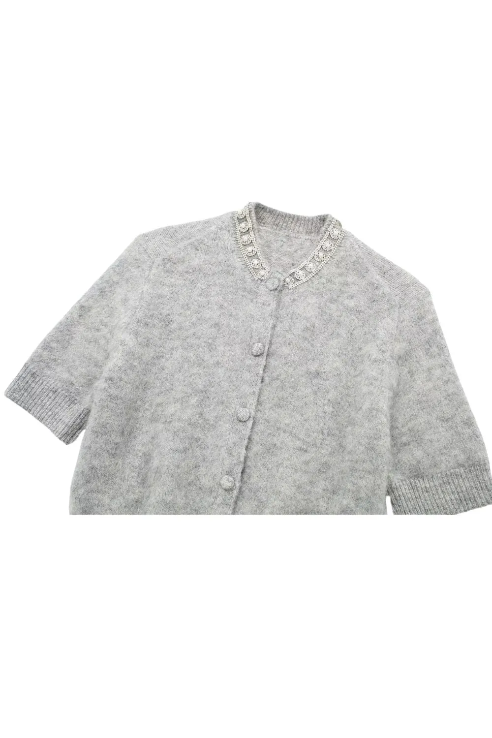 ‘Caroline’ Chic Imitation Pearls Knit Cardigan