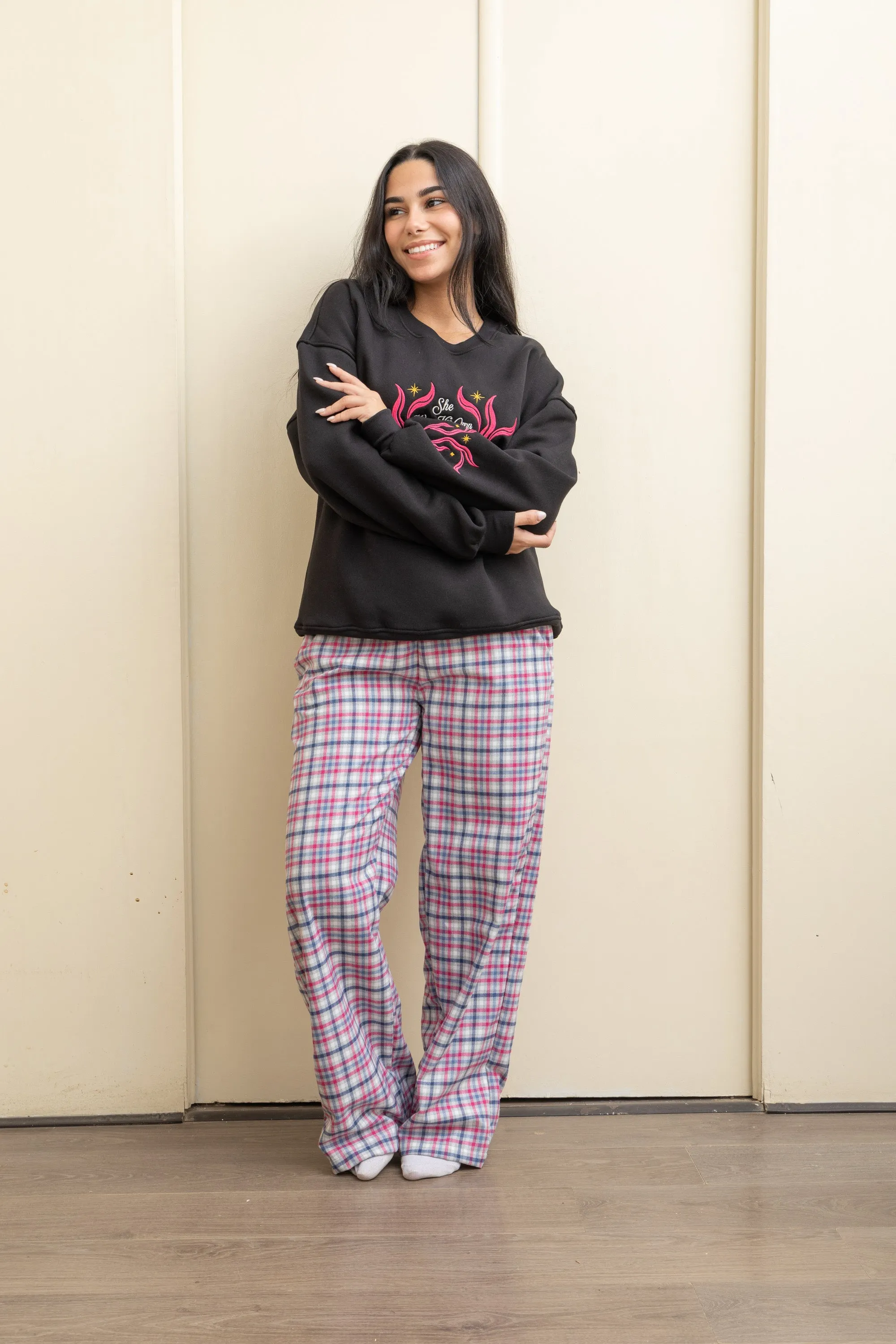 Checkered Pajama - Relaxed Style for Every Night - Black