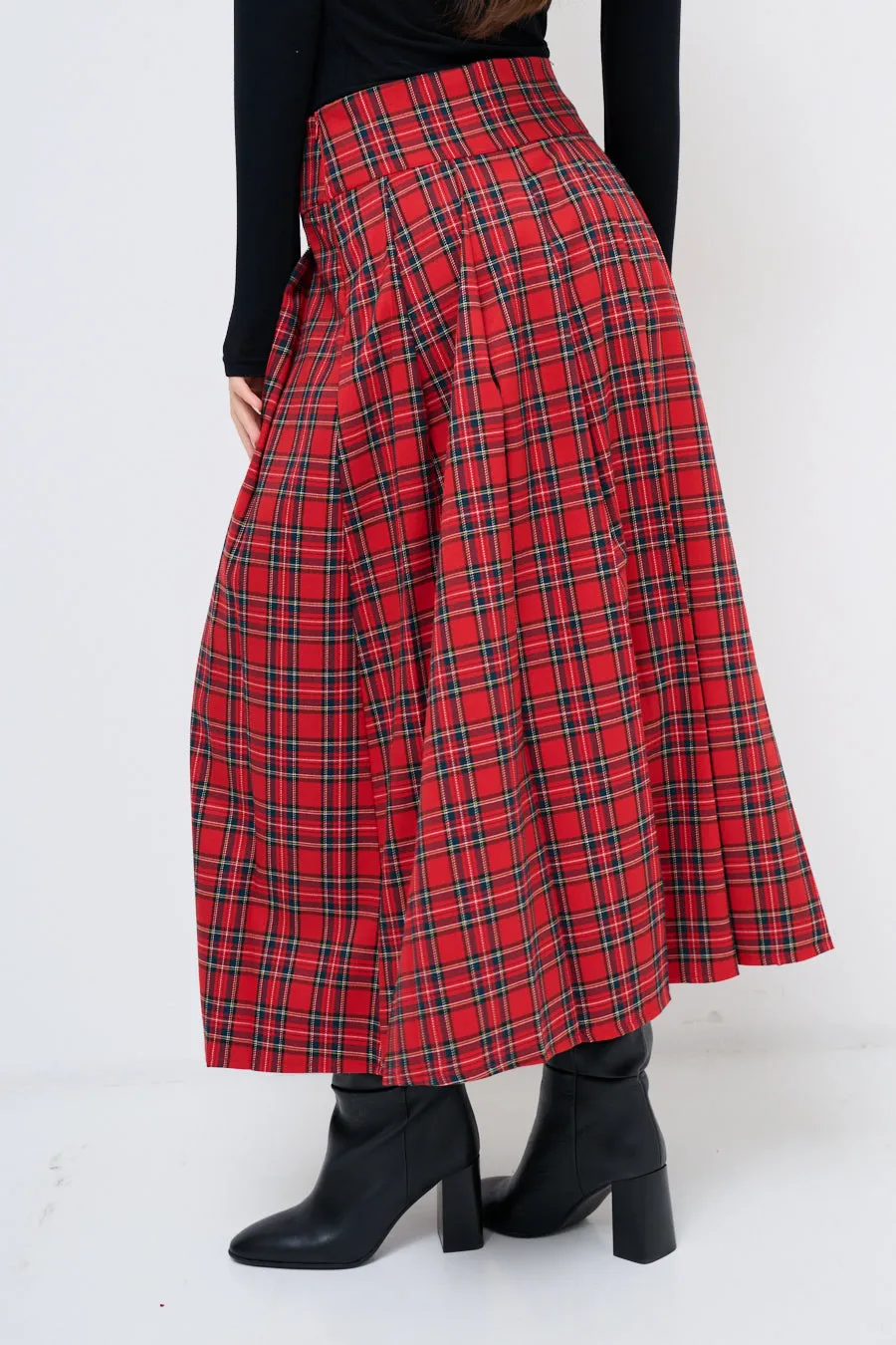 Classic plaid maxi skirt wholesale