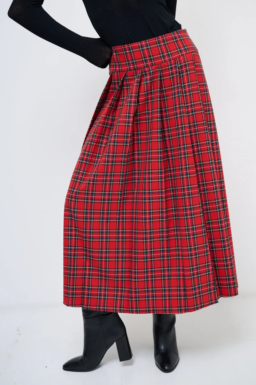 Classic plaid maxi skirt wholesale