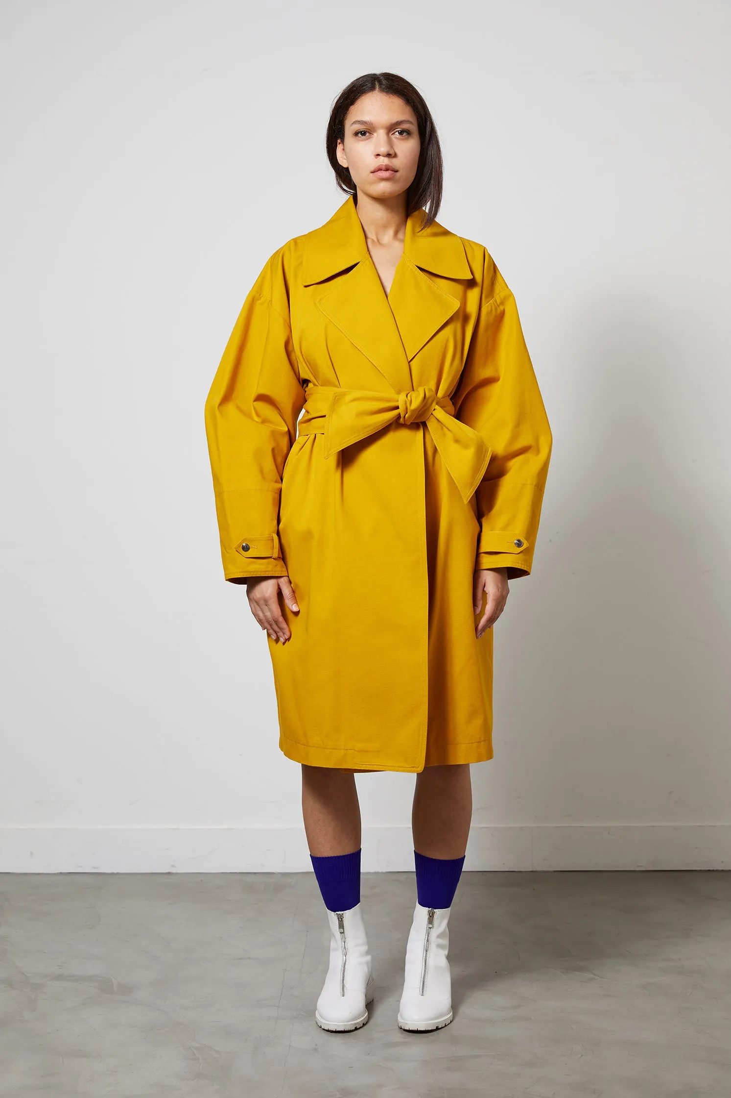 CONCORDE yellow - cotton trench coat