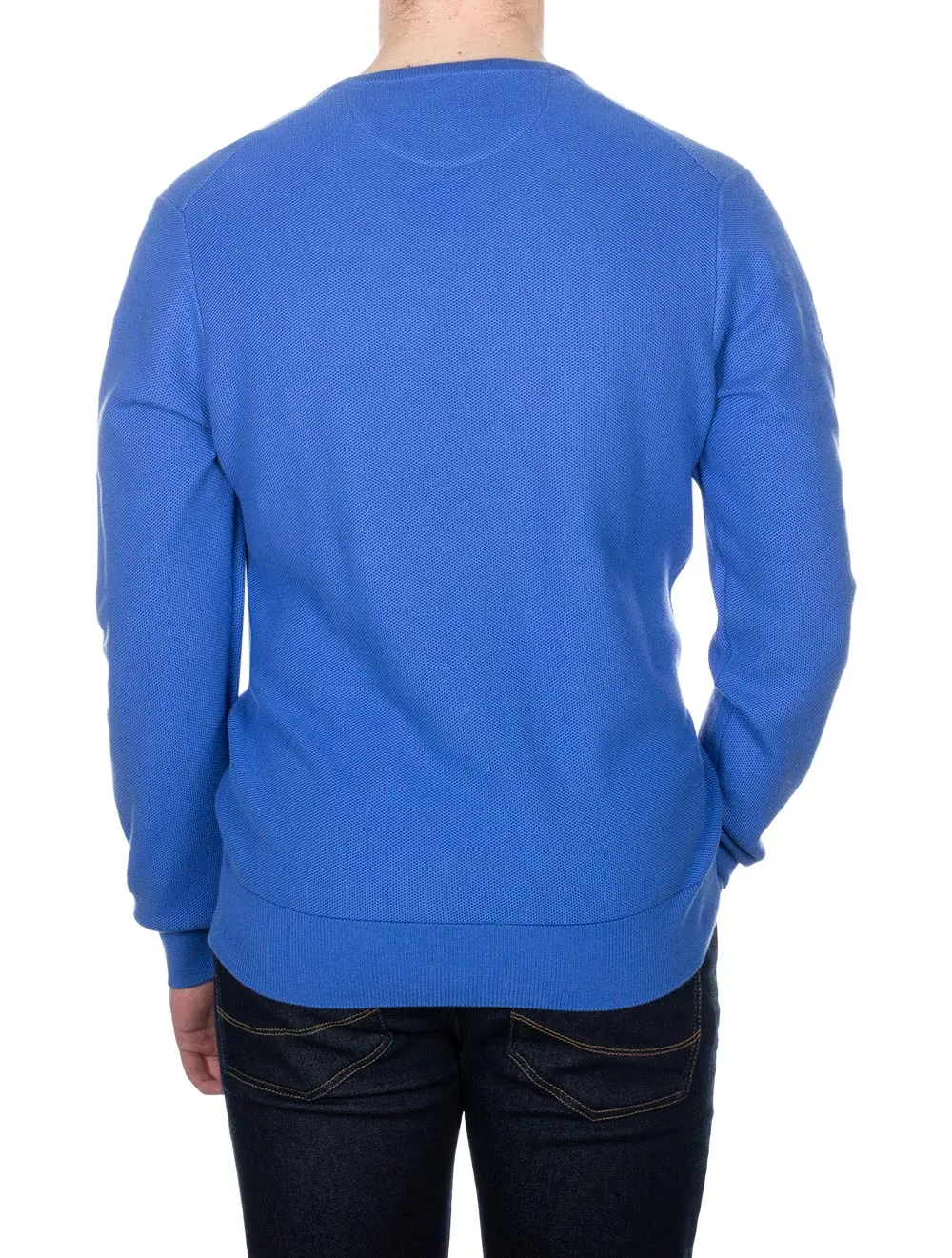 Cotton Crewneck Jumper Blue