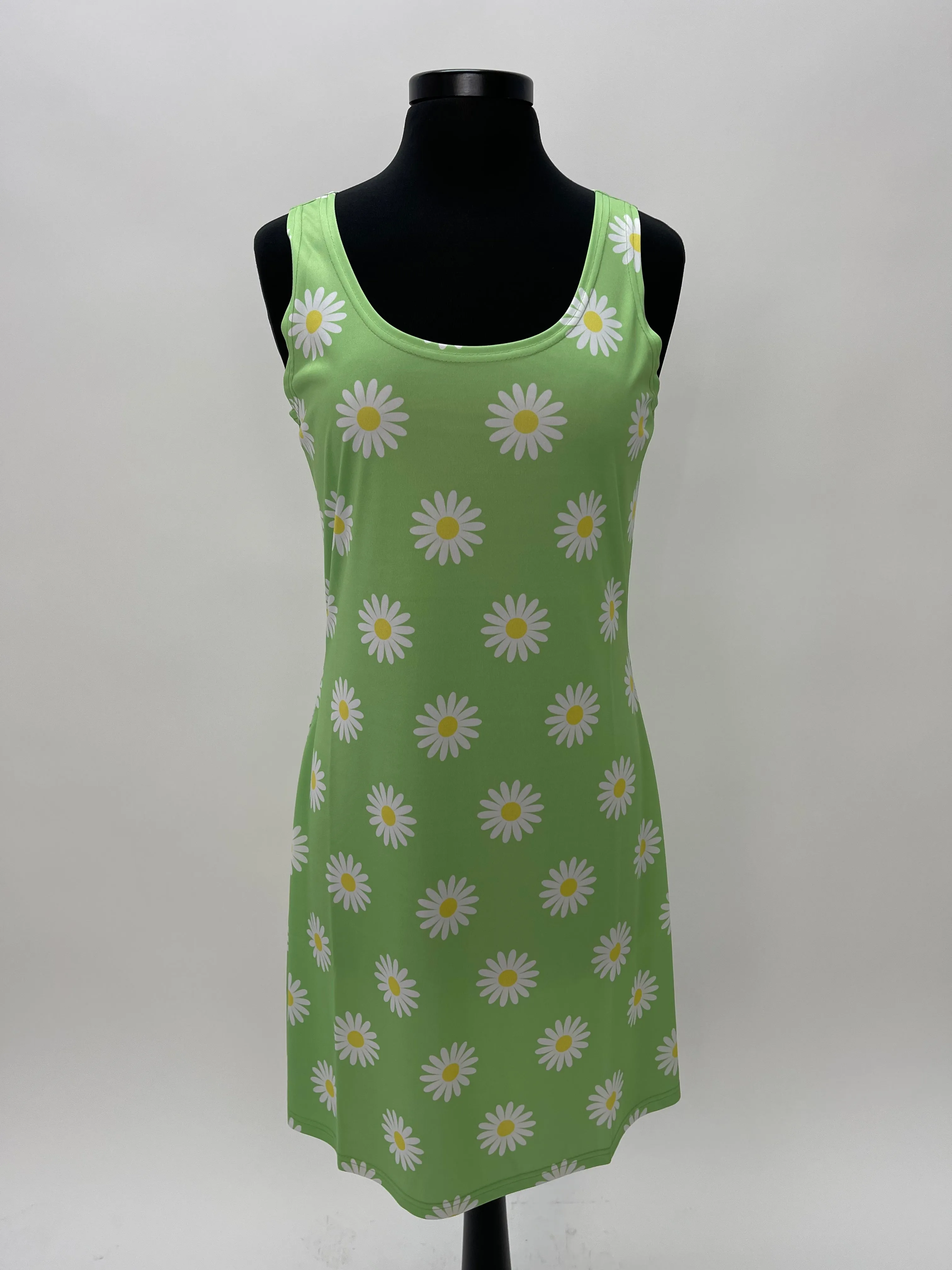 Daisy Green Scoop Neck Sleeveless Dress