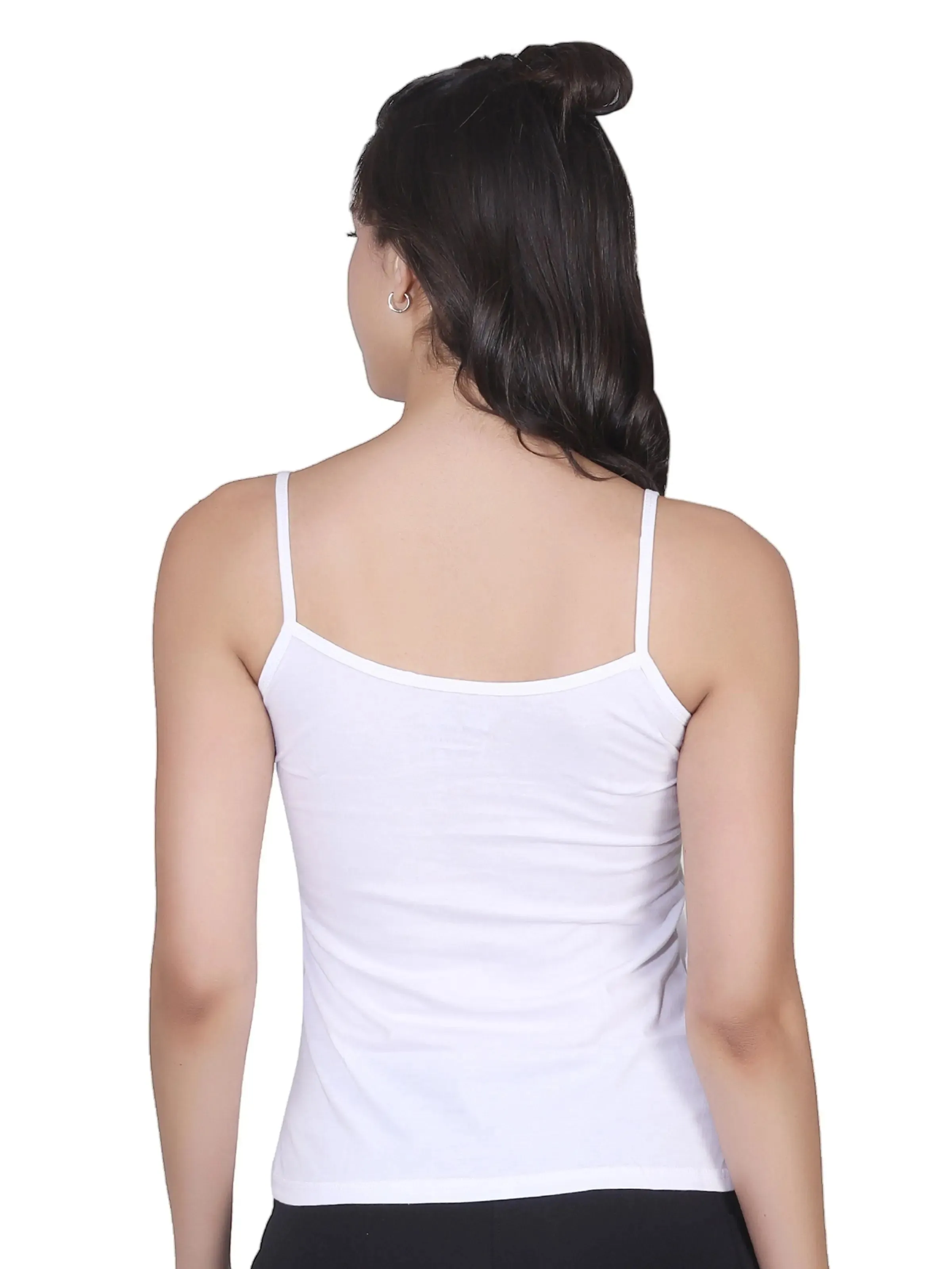 D'chica Black & White Basic Cotton Camisole for Women Pack of 2, Soft, Sleeveless, Lightweight, and Perfect for Everyday Wear