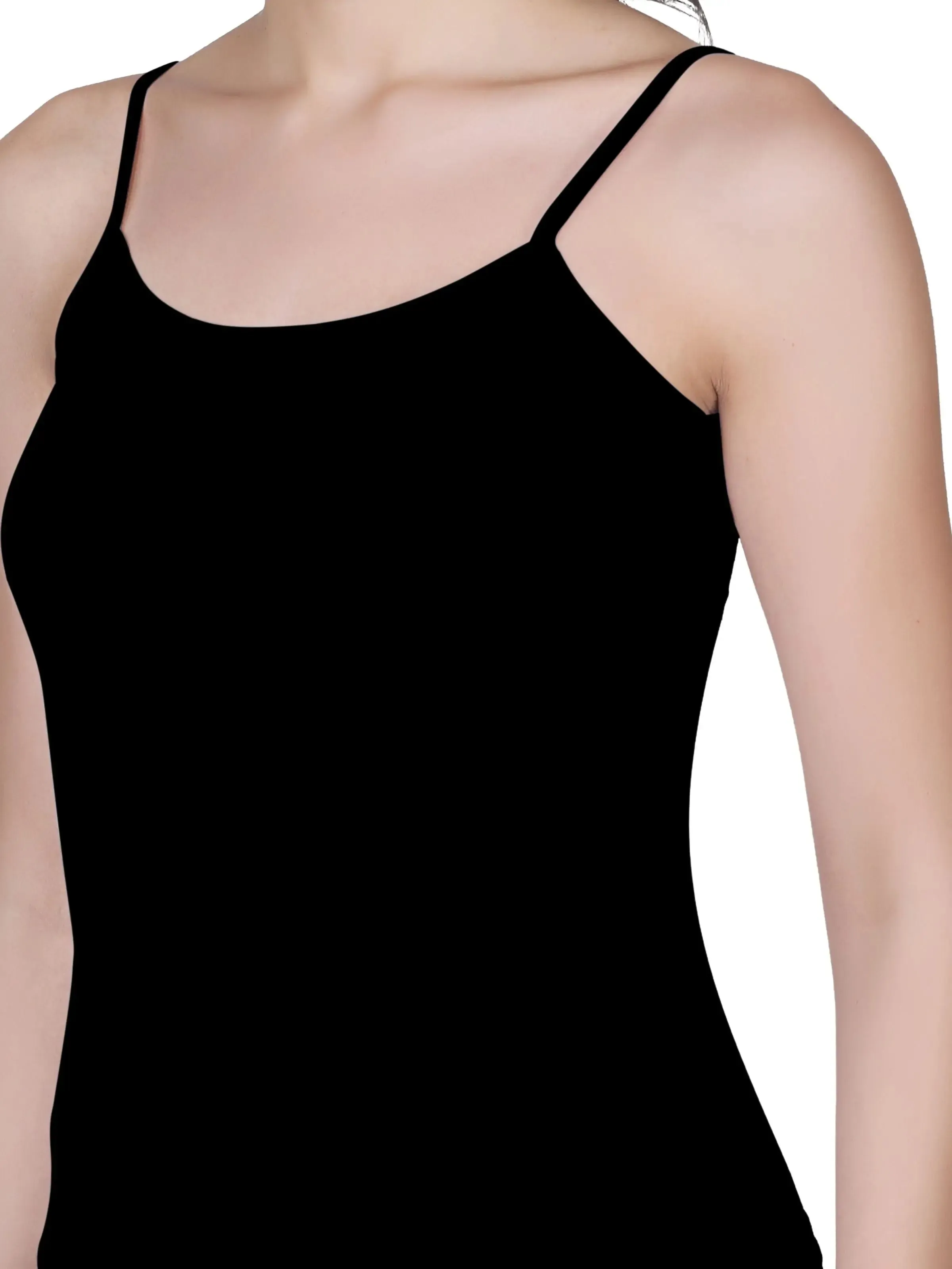 D'chica Black & White Basic Cotton Camisole for Women Pack of 2, Soft, Sleeveless, Lightweight, and Perfect for Everyday Wear