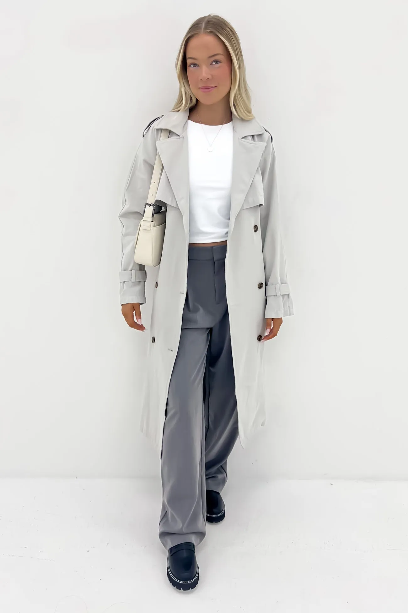 Eve Trench Coat Grey