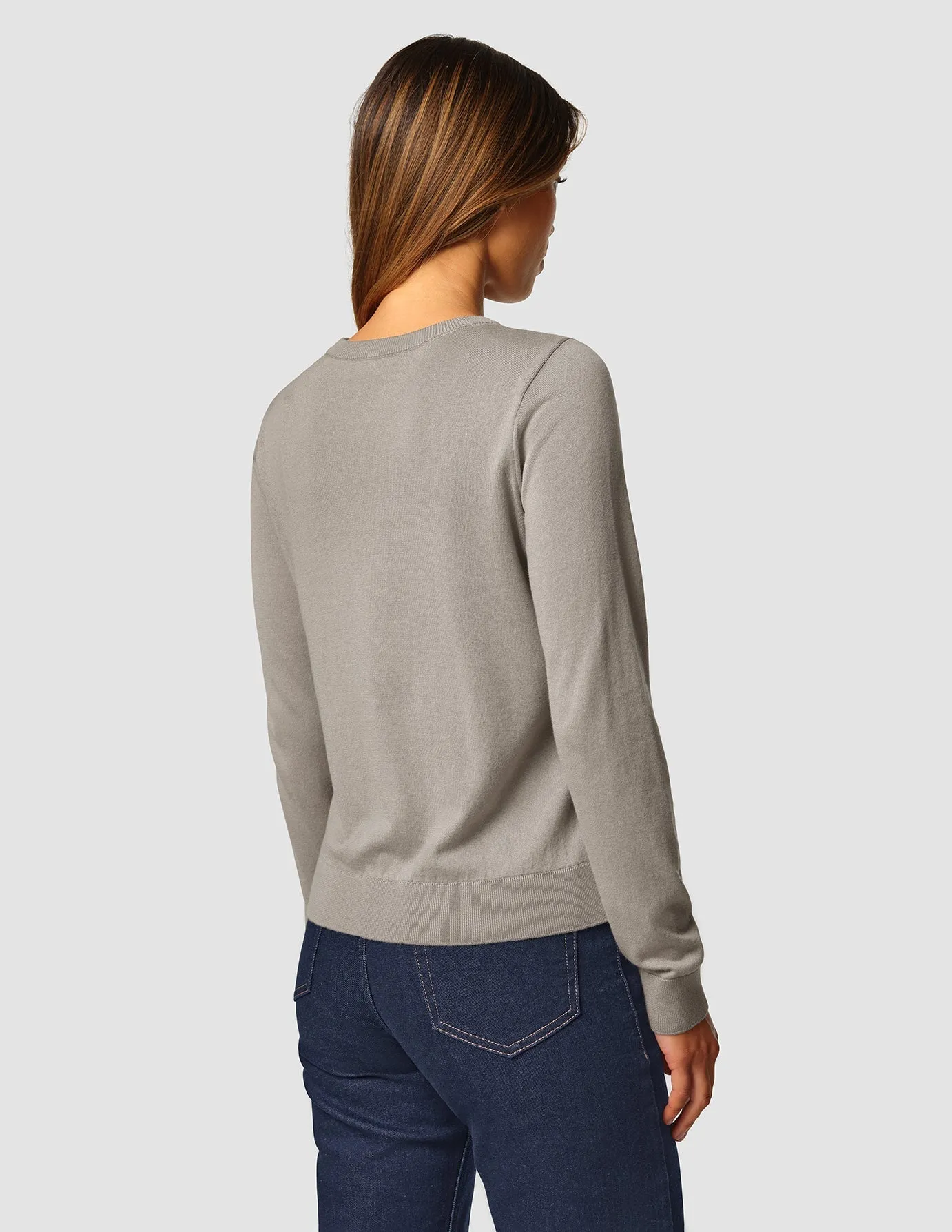 Fine Knit Crewneck Dark Sand