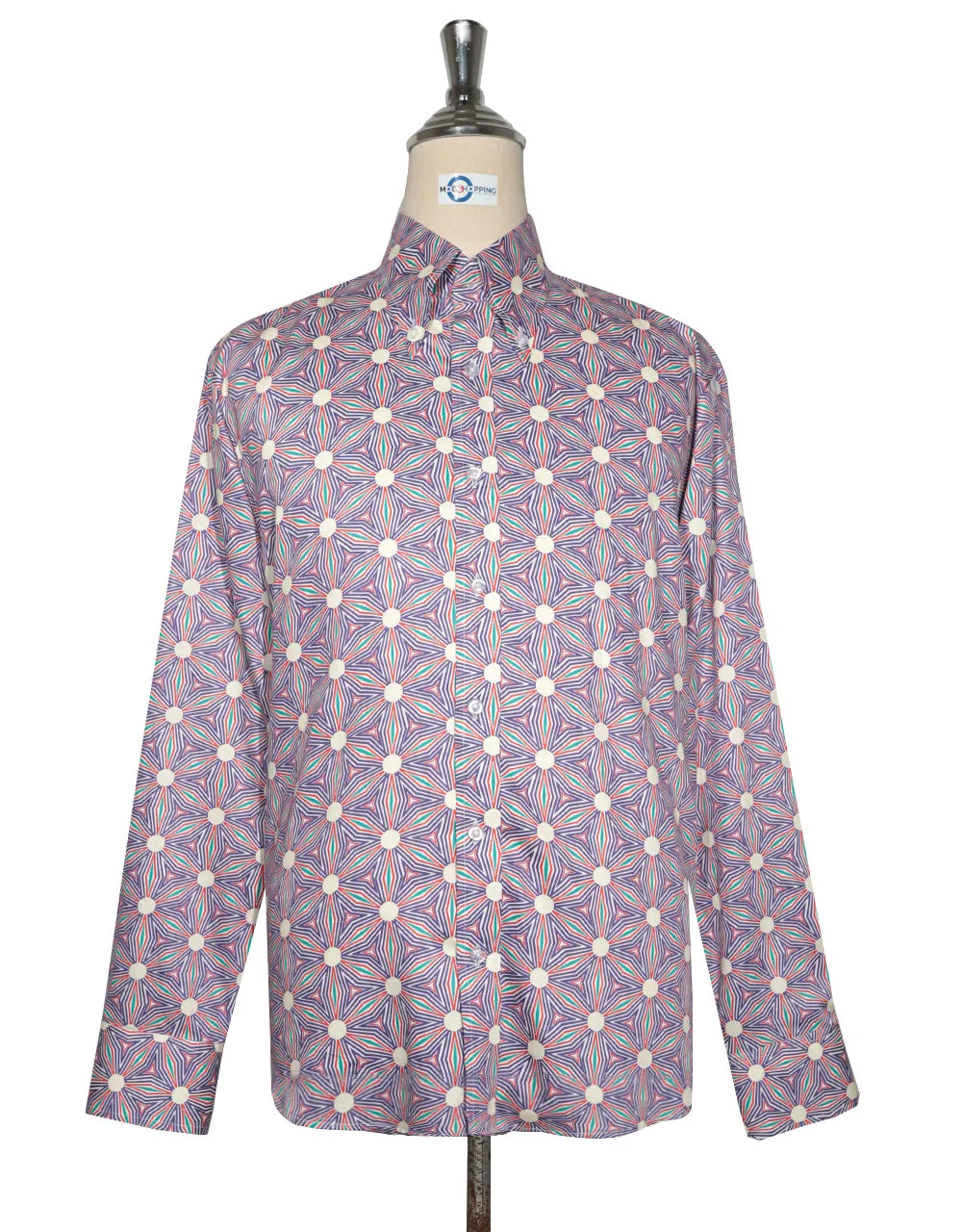 Floral Shirt - 60s Style Light Purple Shirt