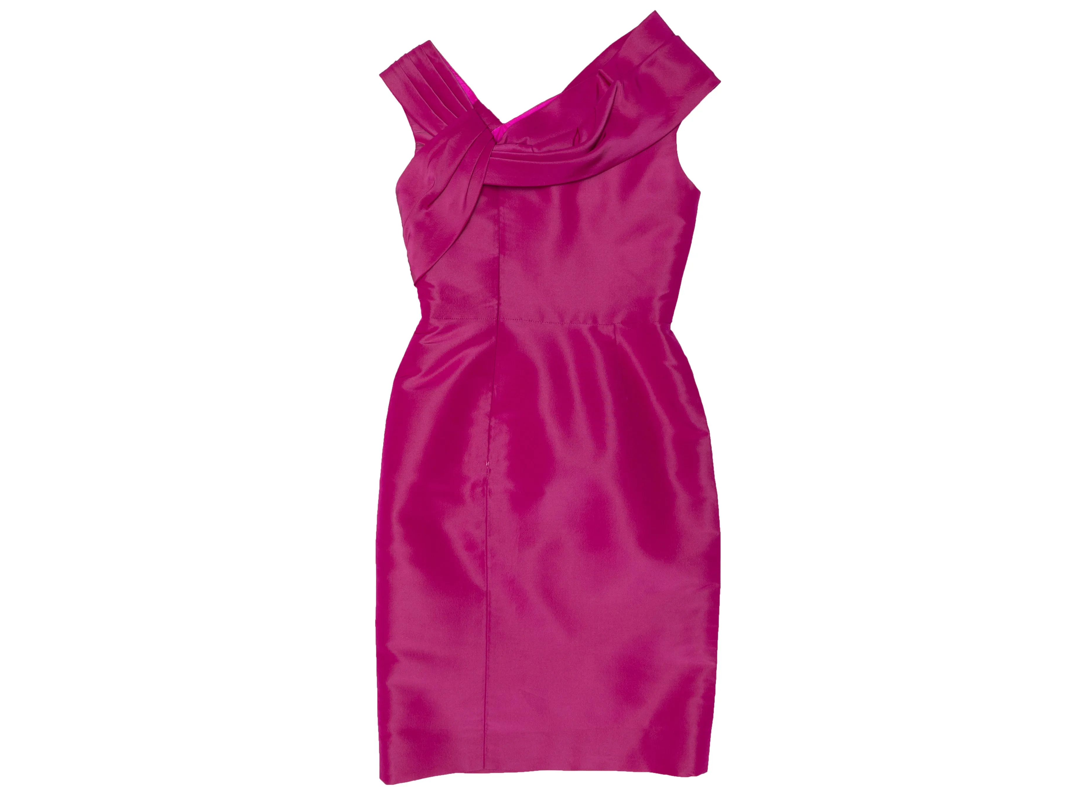 Fuchsia Oscar de la Renta Sleeveless Sheath Dress Size US 4