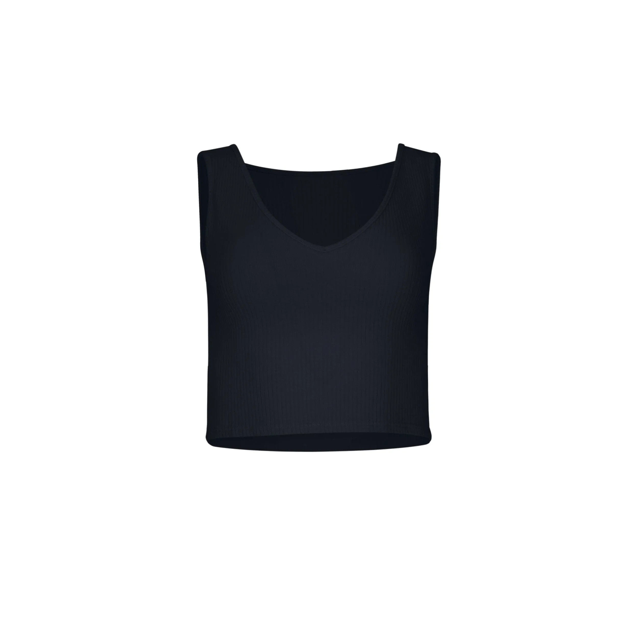 Greyson Cropped Rib Cotton Tank - Black