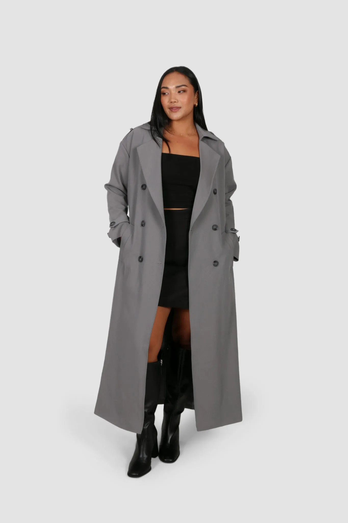 HENDRIX TRENCH COAT GREY