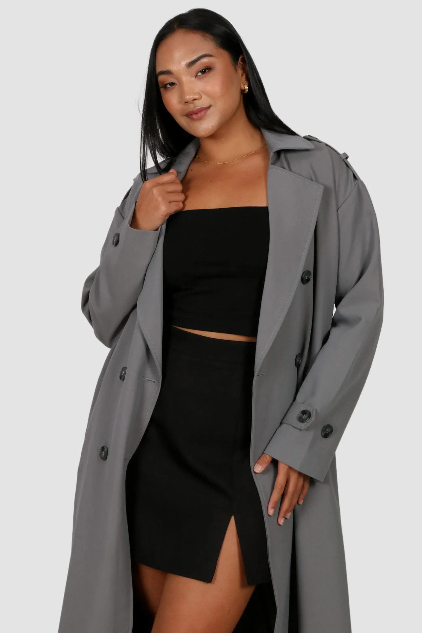 HENDRIX TRENCH COAT GREY