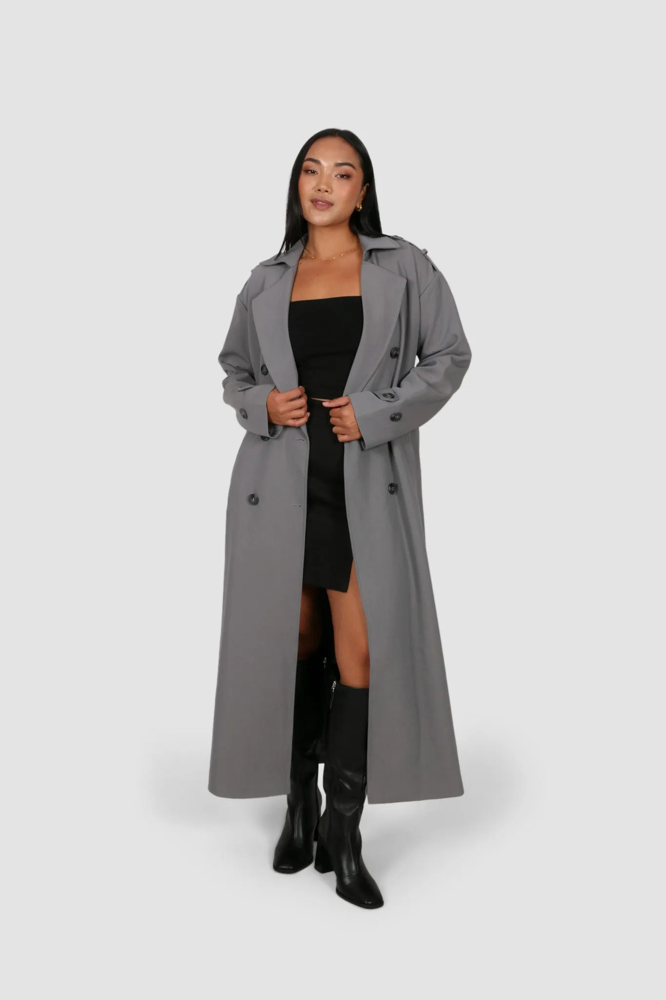 HENDRIX TRENCH COAT GREY