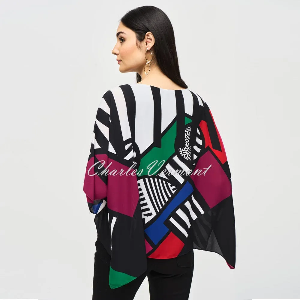 Joseph Ribkoff Abstract Print Poncho Top - Style 243215