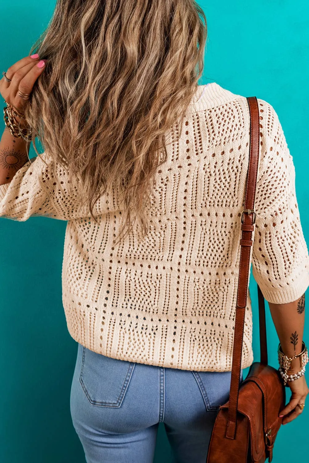 Knit Short Sleeve Sweater