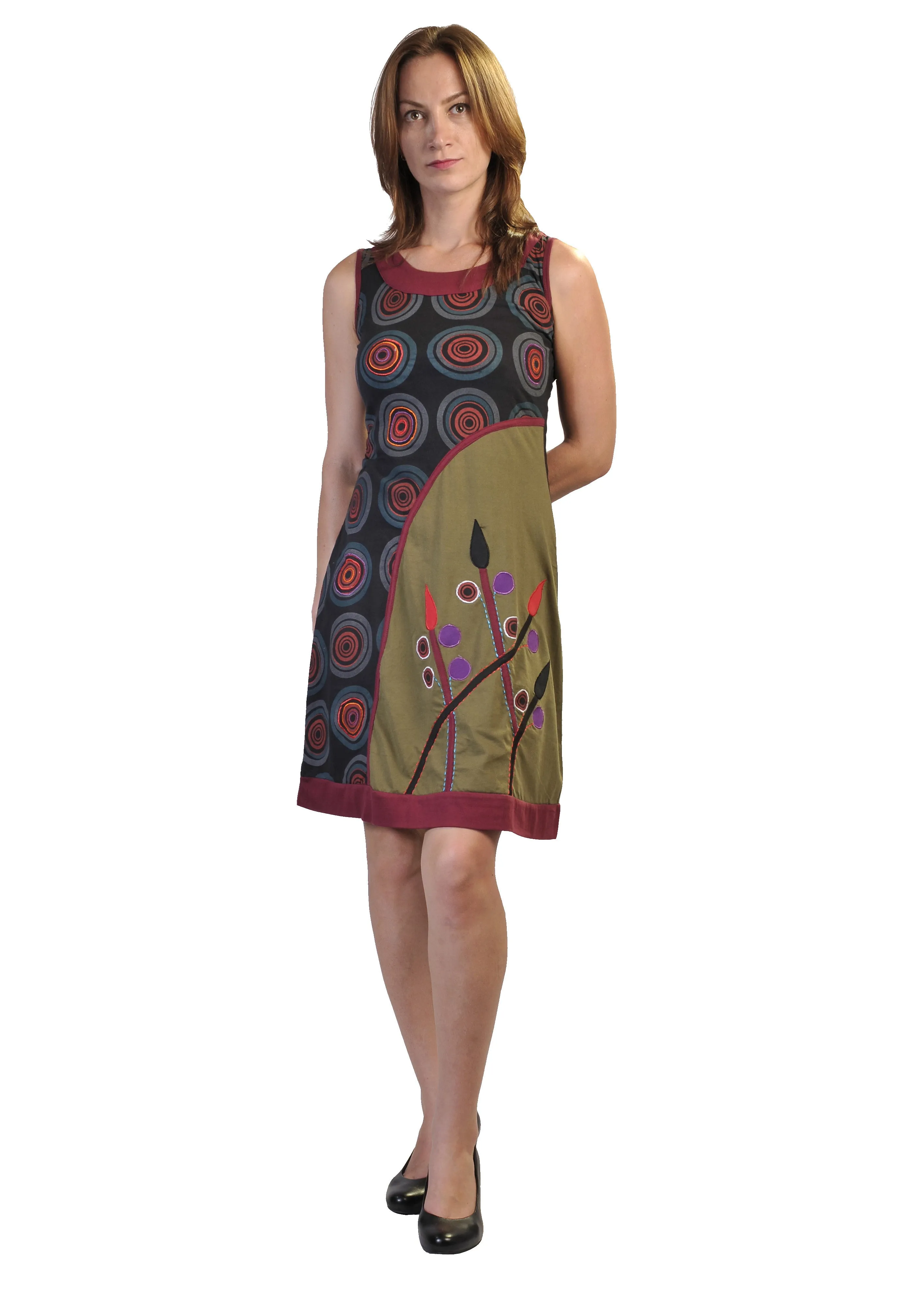 ladies-sleeveless-dress-with-colorful-flower-embroidery