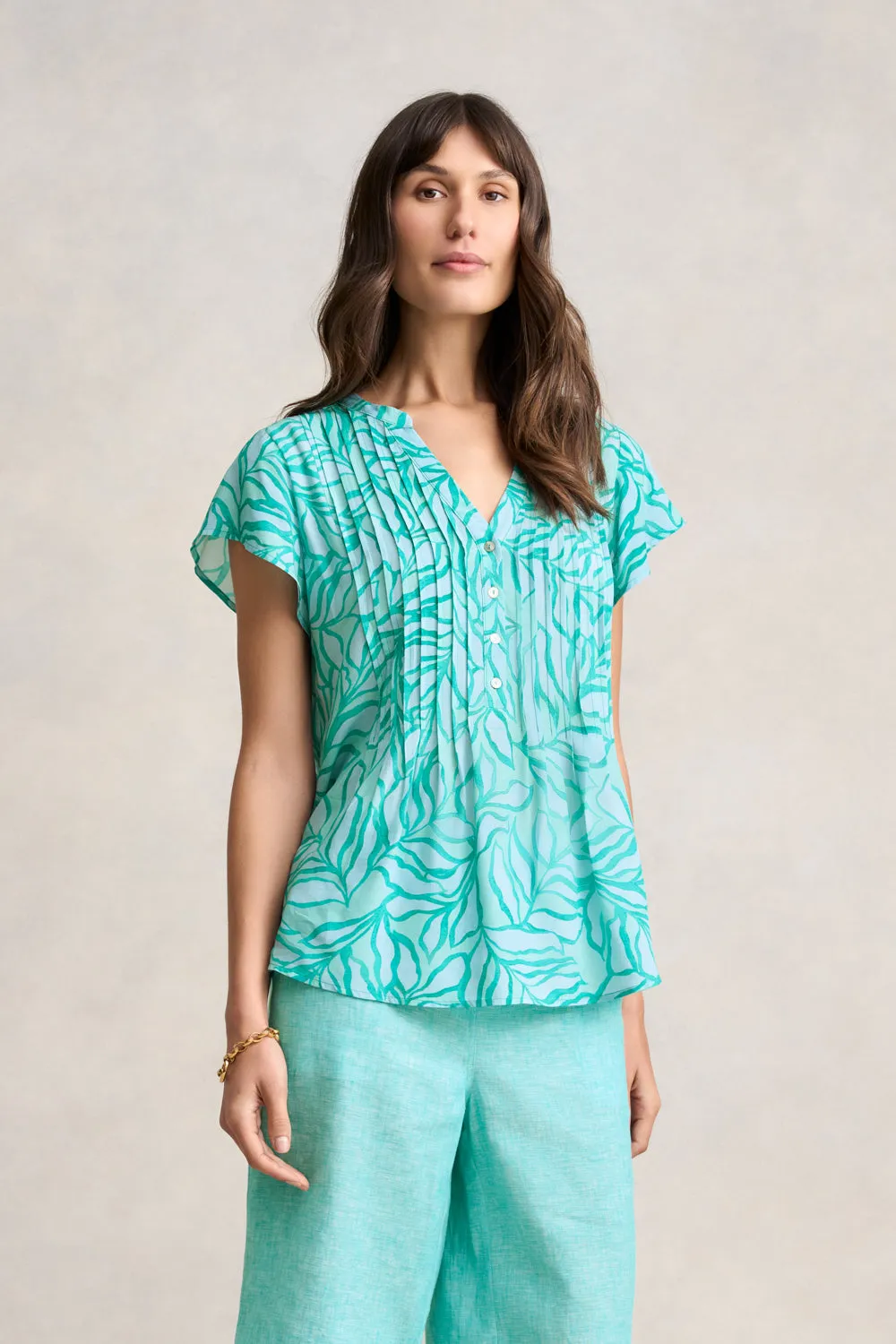 Lightweight Print Blouse - Two Tone Foliage