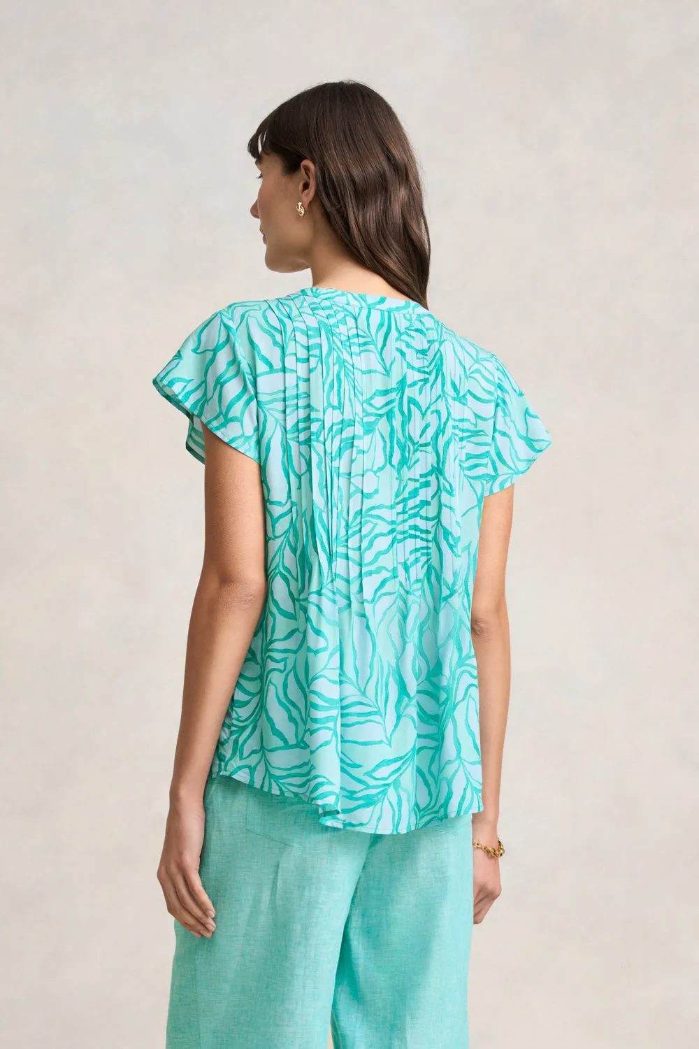 Lightweight Print Blouse - Two Tone Foliage