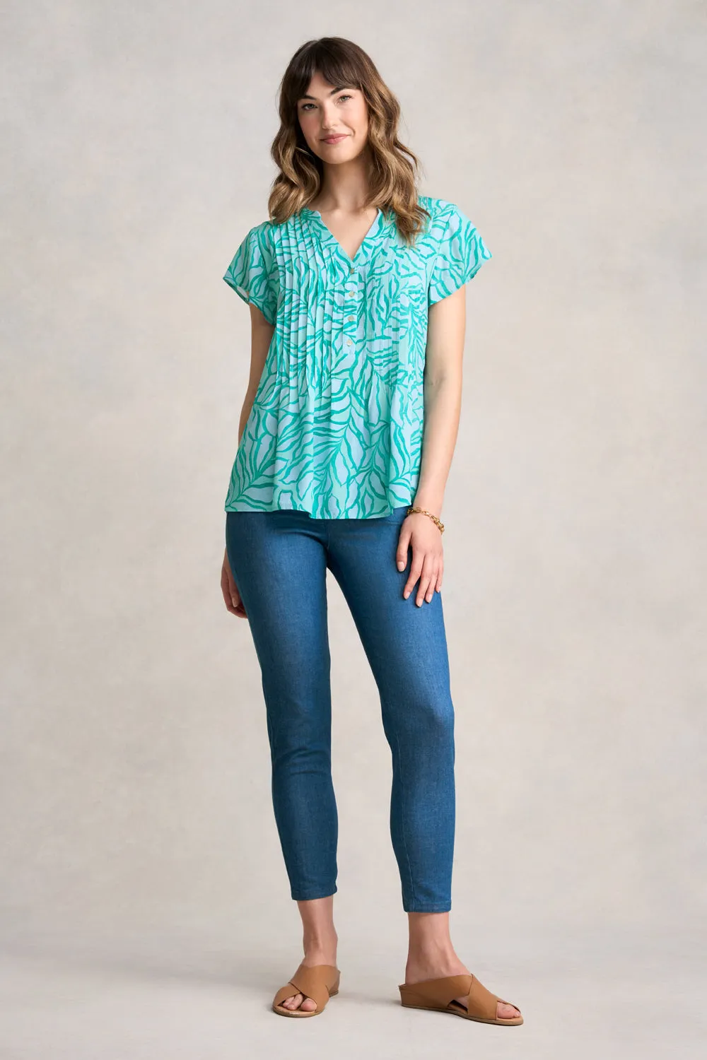 Lightweight Print Blouse - Two Tone Foliage