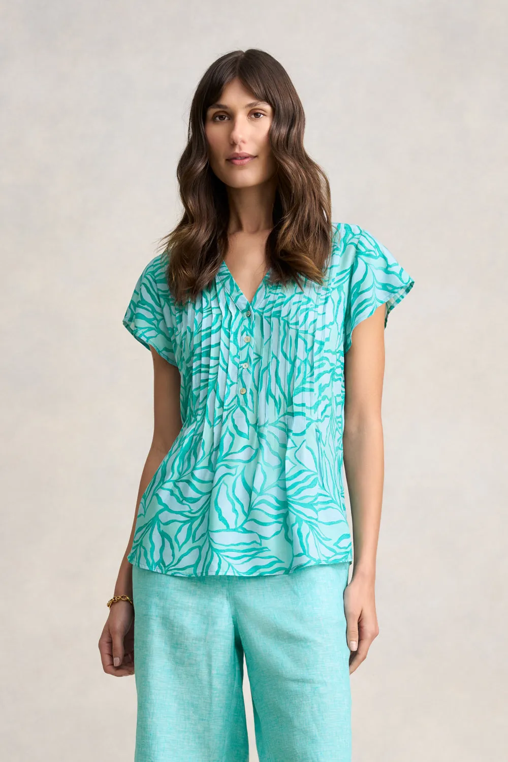 Lightweight Print Blouse - Two Tone Foliage