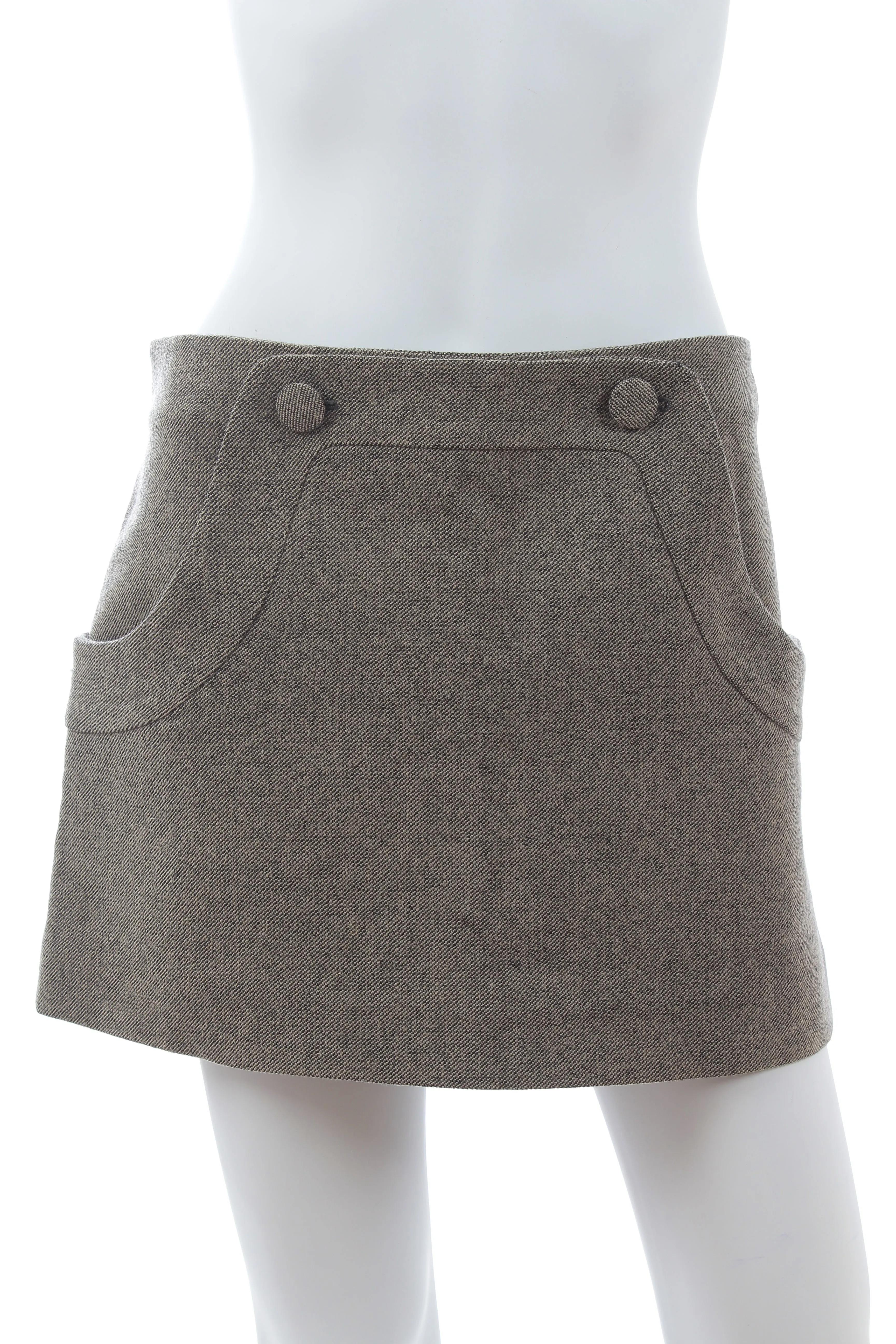 Marni Button-Detailed Wool Mini Skirt