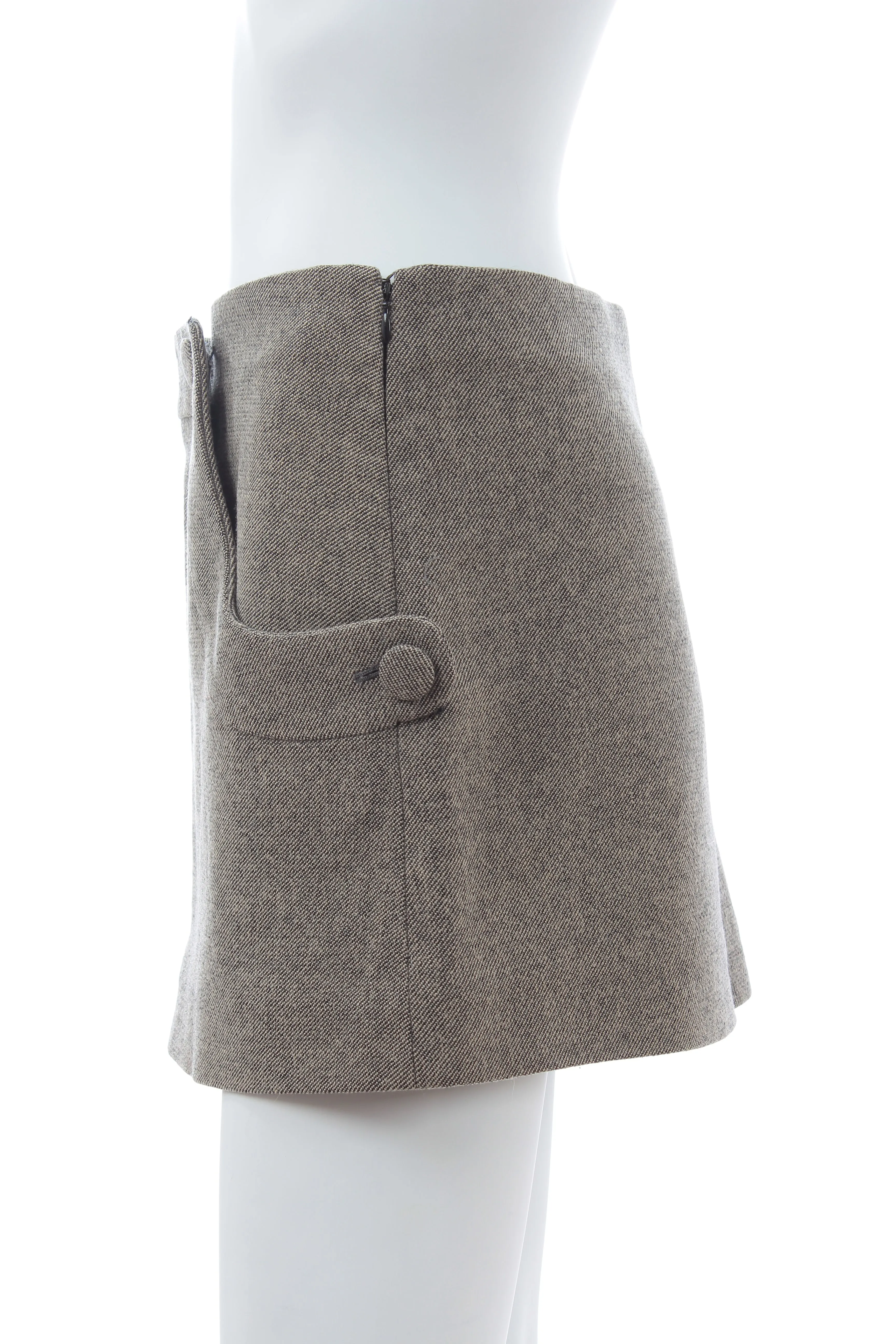 Marni Button-Detailed Wool Mini Skirt