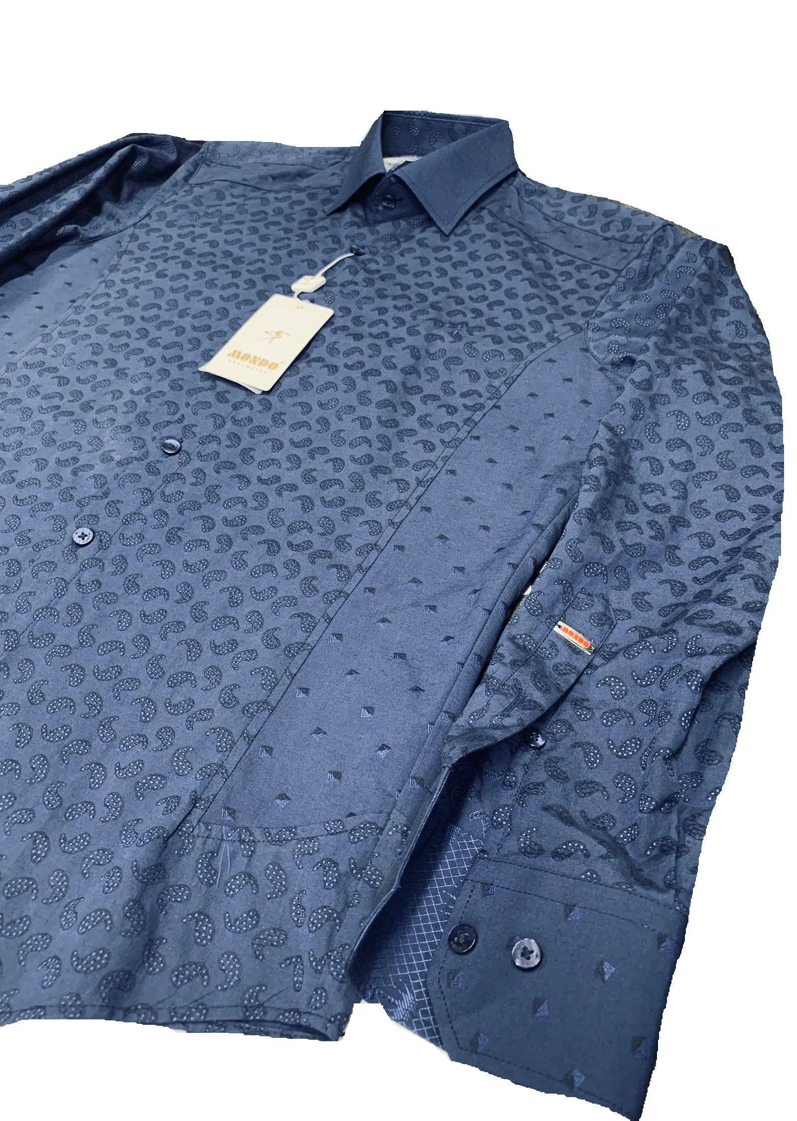 Navy Paisley Jacquard Shirt