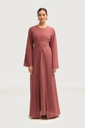 Nevene Three Piece Abaya Set - Toasted Pecan