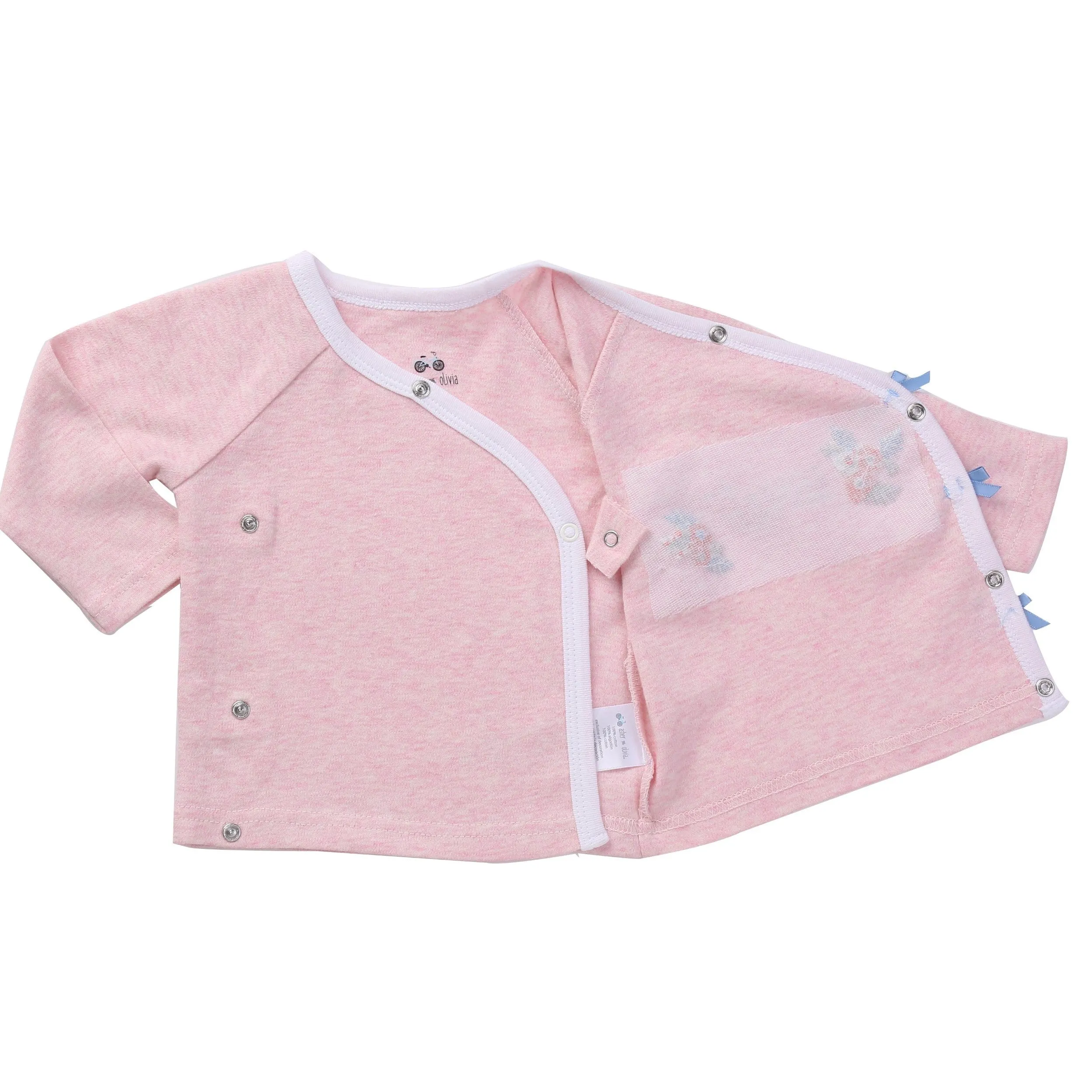 Newborn Girl Clothes Nb Footed Pants Long Sleeve Kimono Shirt Baby Layette Set 0m Heather Pink