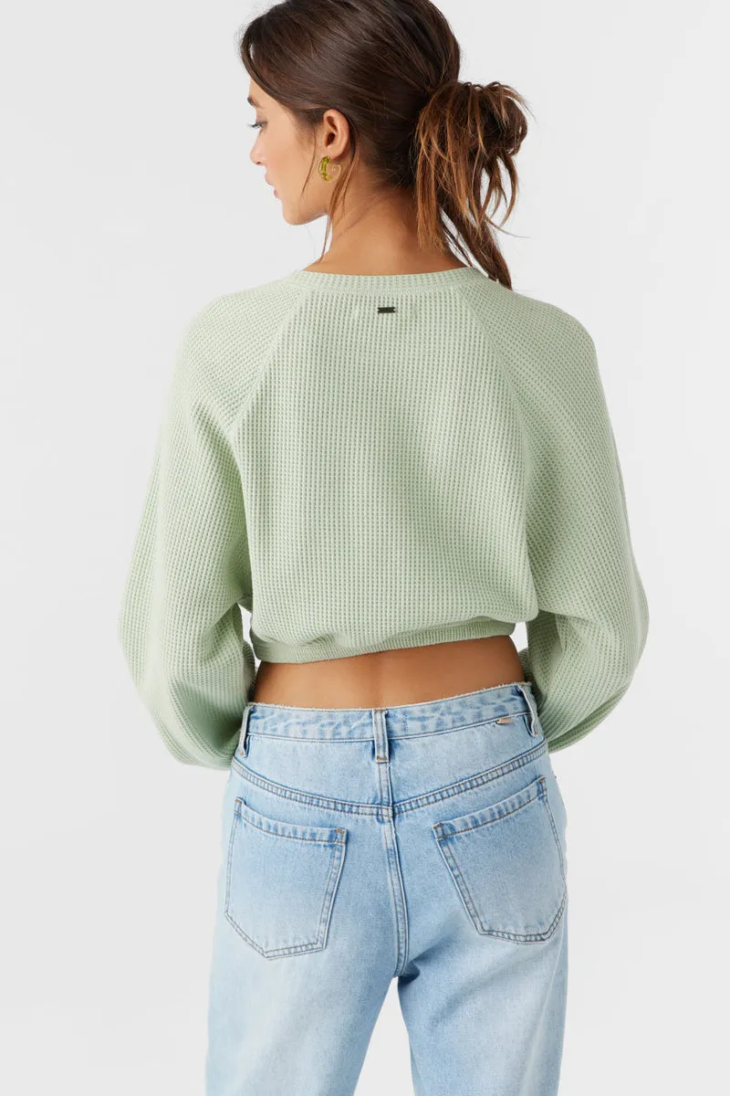 ONeill TOUR WAFFLE KNIT SLOUCHY TOP - DESERT SAGE