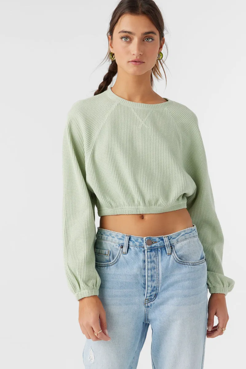 ONeill TOUR WAFFLE KNIT SLOUCHY TOP - DESERT SAGE