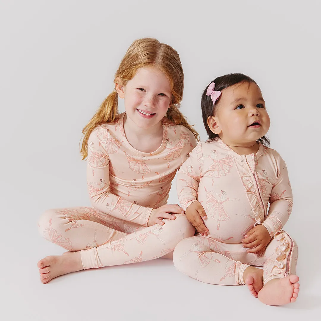 Pink Chicken Bamboo PJ Set - Pink Ballerinas