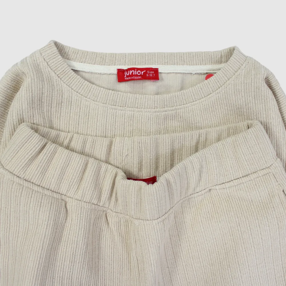 Plain Beige Long-Sleeved Fleeced Pajama