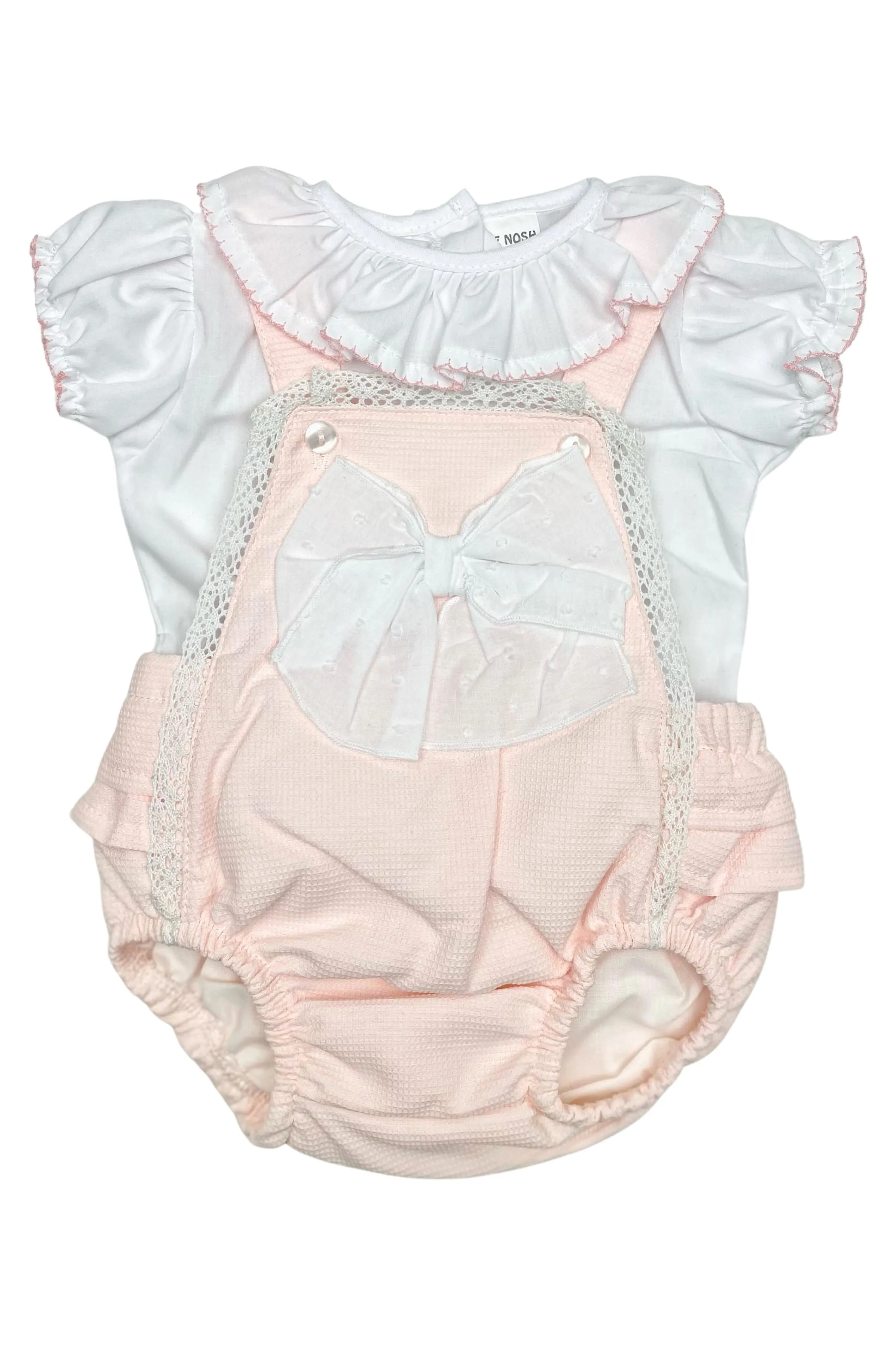 "Maisie" Pink Dungaree Romper Set