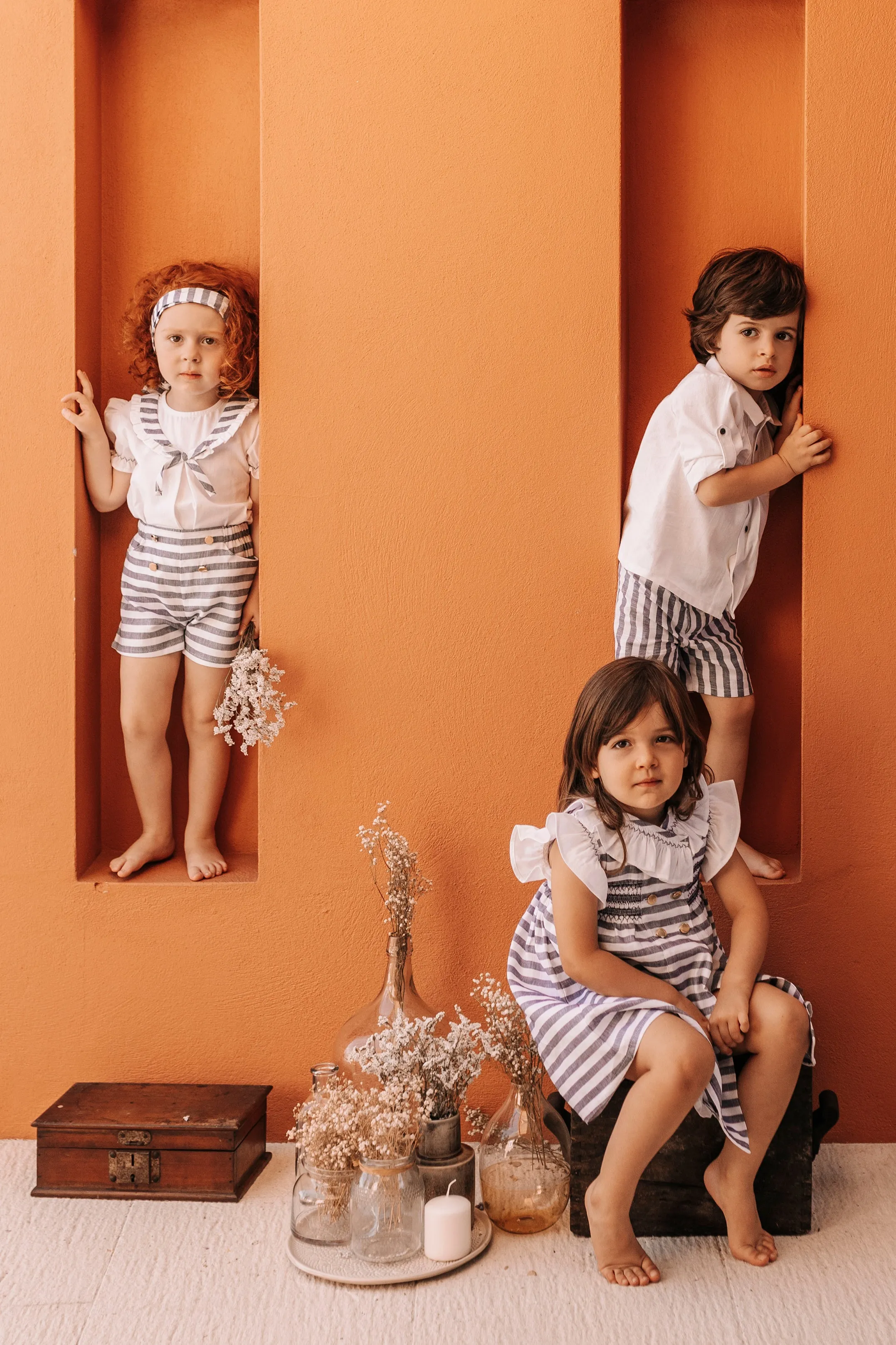 "Margot" Sailor Blouse & Navy Striped Shorts