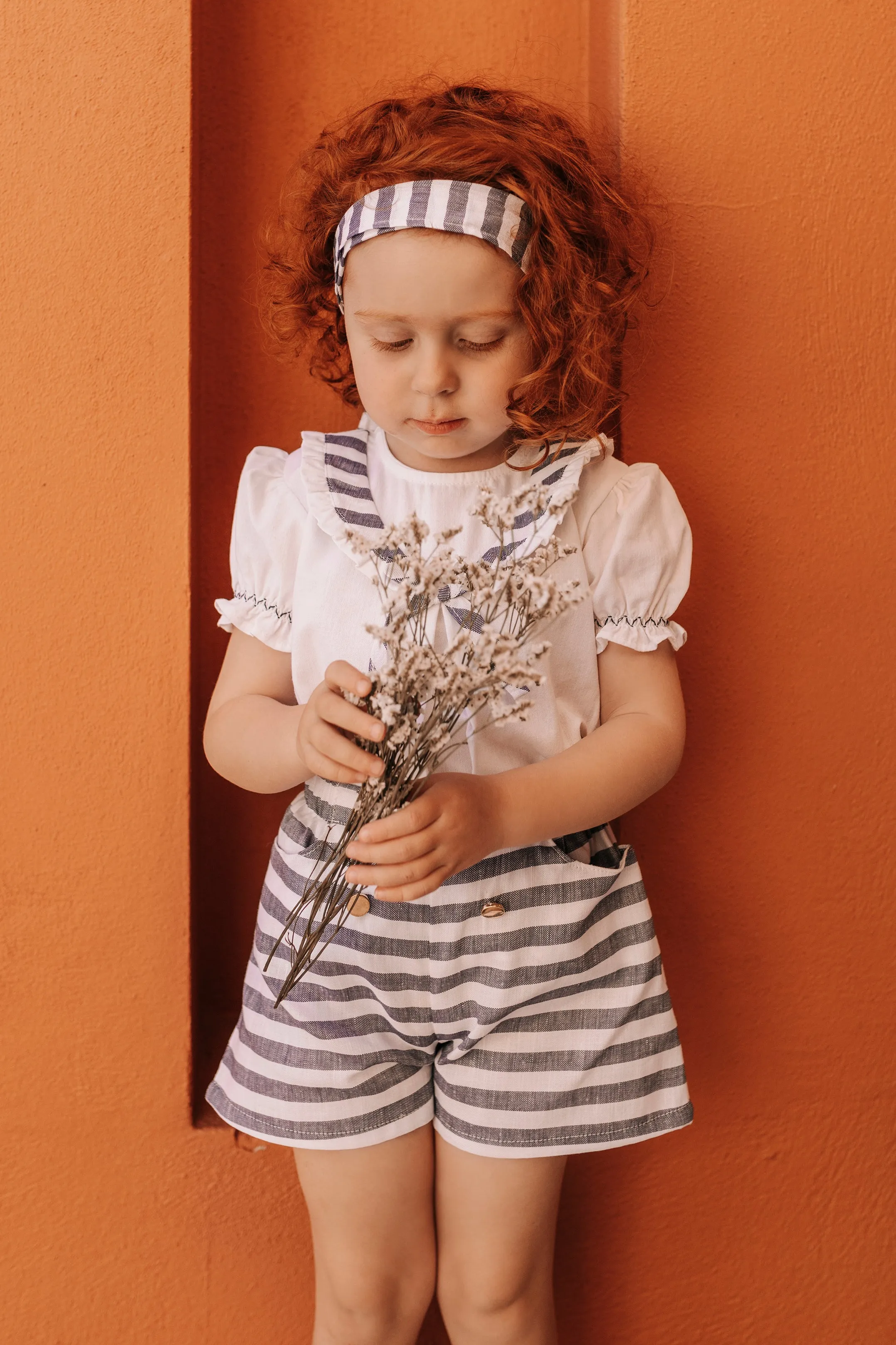 "Margot" Sailor Blouse & Navy Striped Shorts