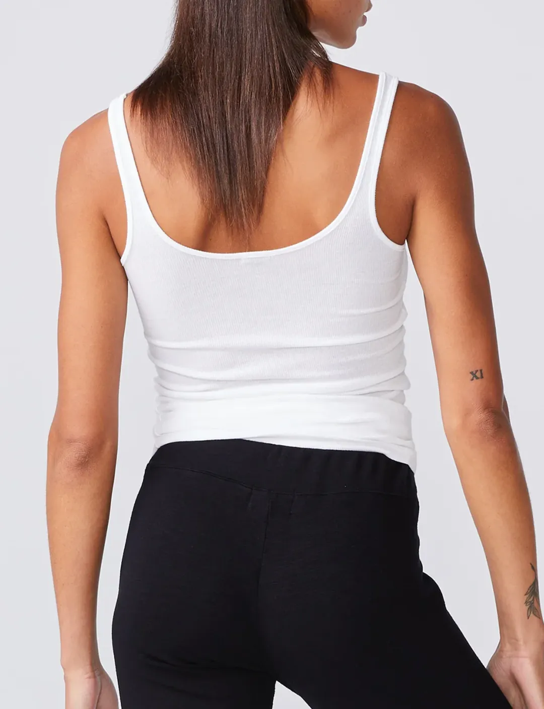 Rib Narrow Tank, White