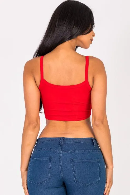 Ribbed Knit Cami Crop Top