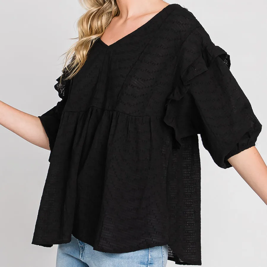 Ruffled Encounter Baby Doll Top