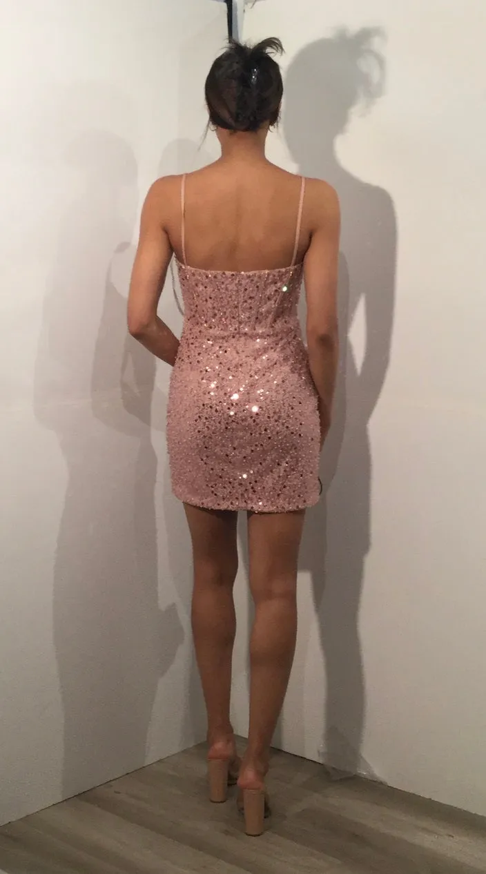 Sequin Fitted Short Sleeveless Dress by Jovani 40358